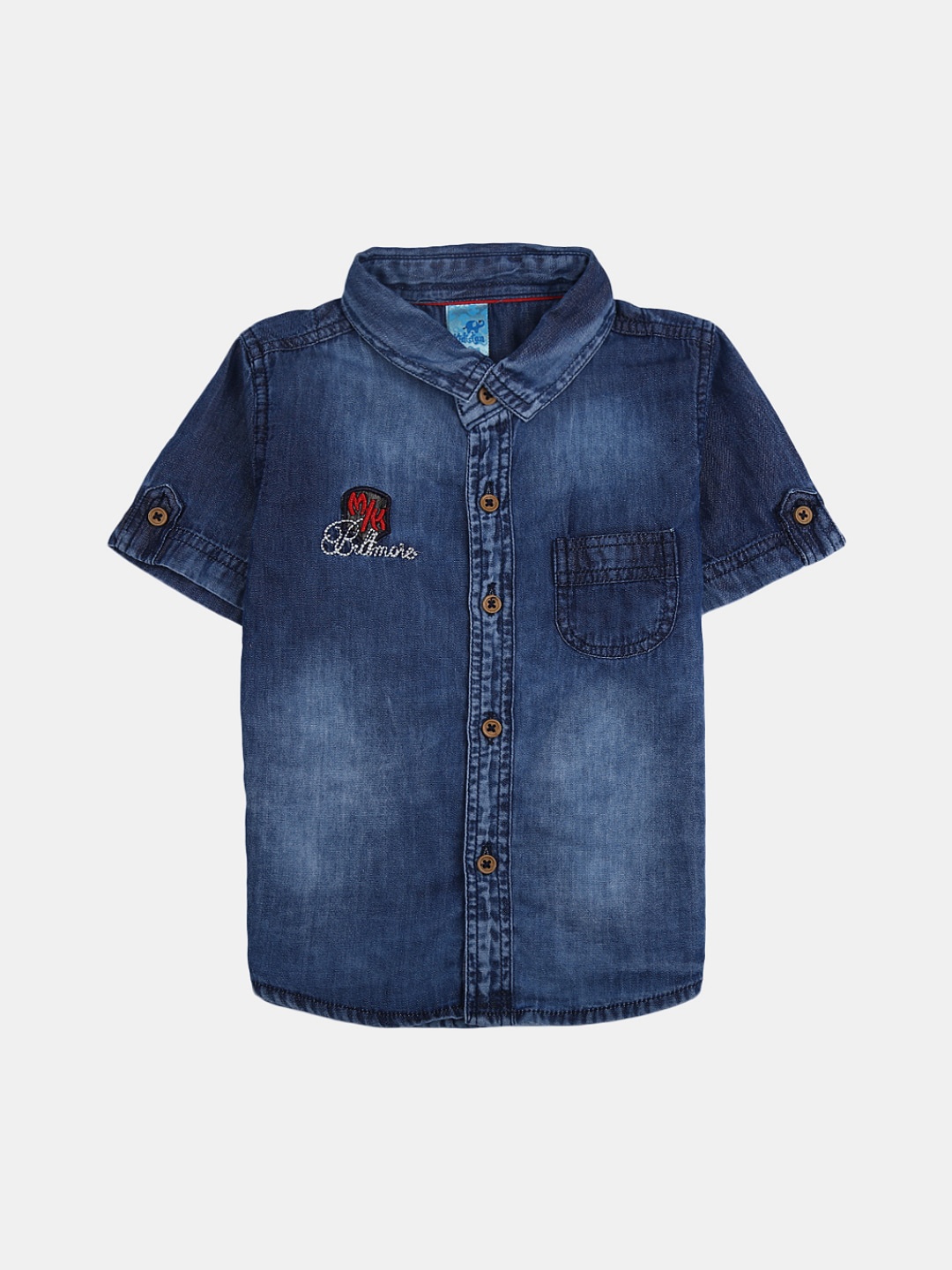 

V-Mart Kids Classic Faded Cotton Casual Shirt, Navy blue