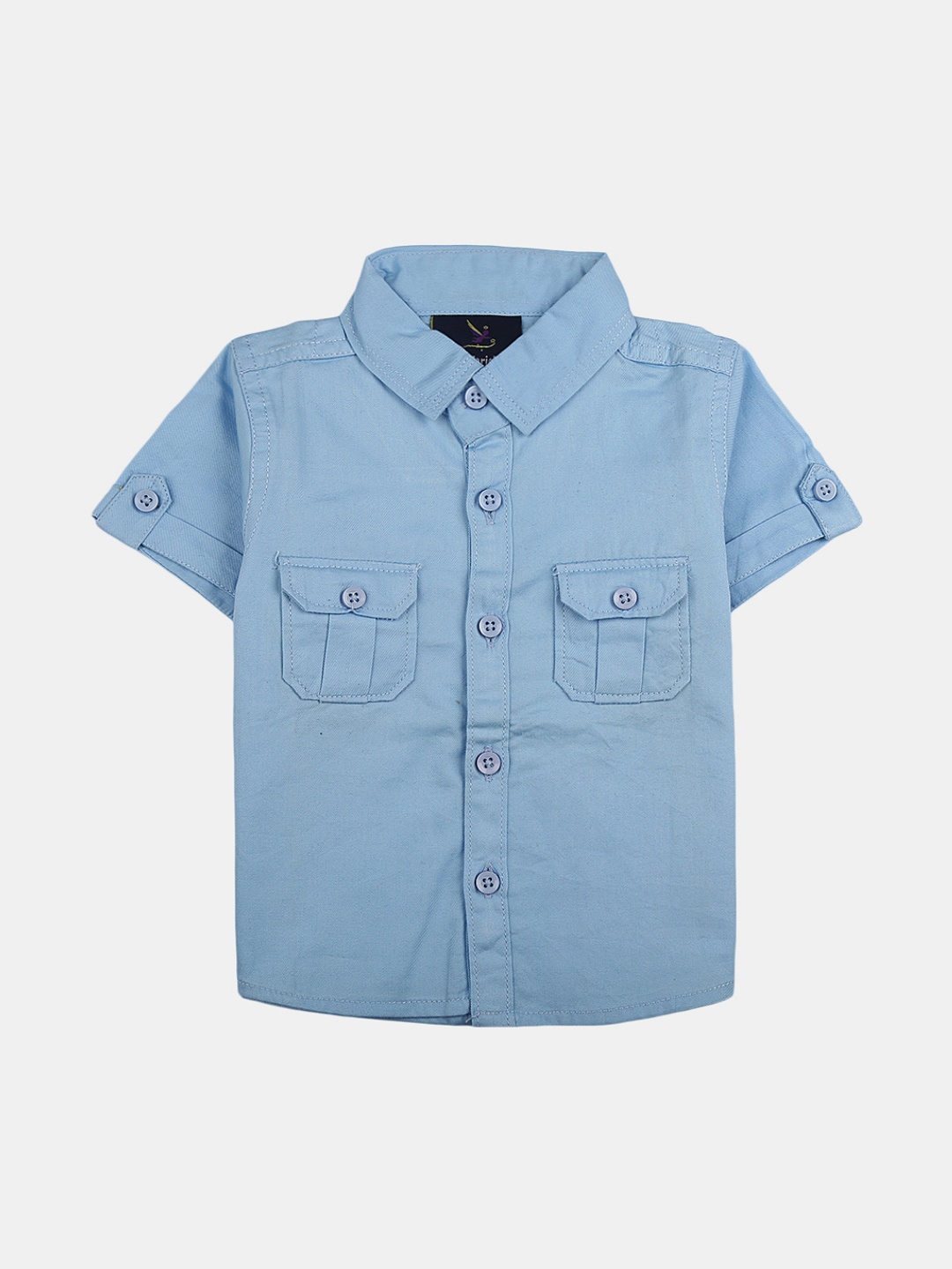 

V-Mart Kids Classic Flap Pockets Casual Cotton Shirt, Blue