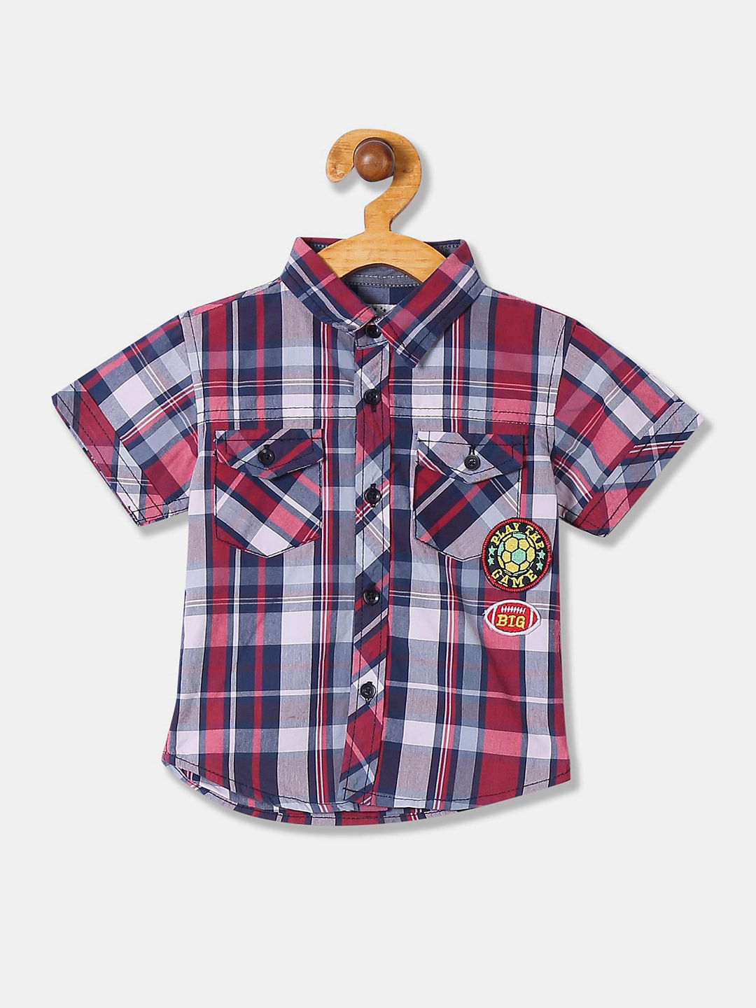 

V-Mart Kids Classic Tartan Checked Casual Cotton Shirt, Red