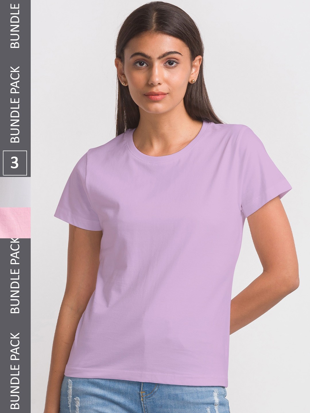 

FashionRack Women Pack Of 3 Cotton T-shirt, White