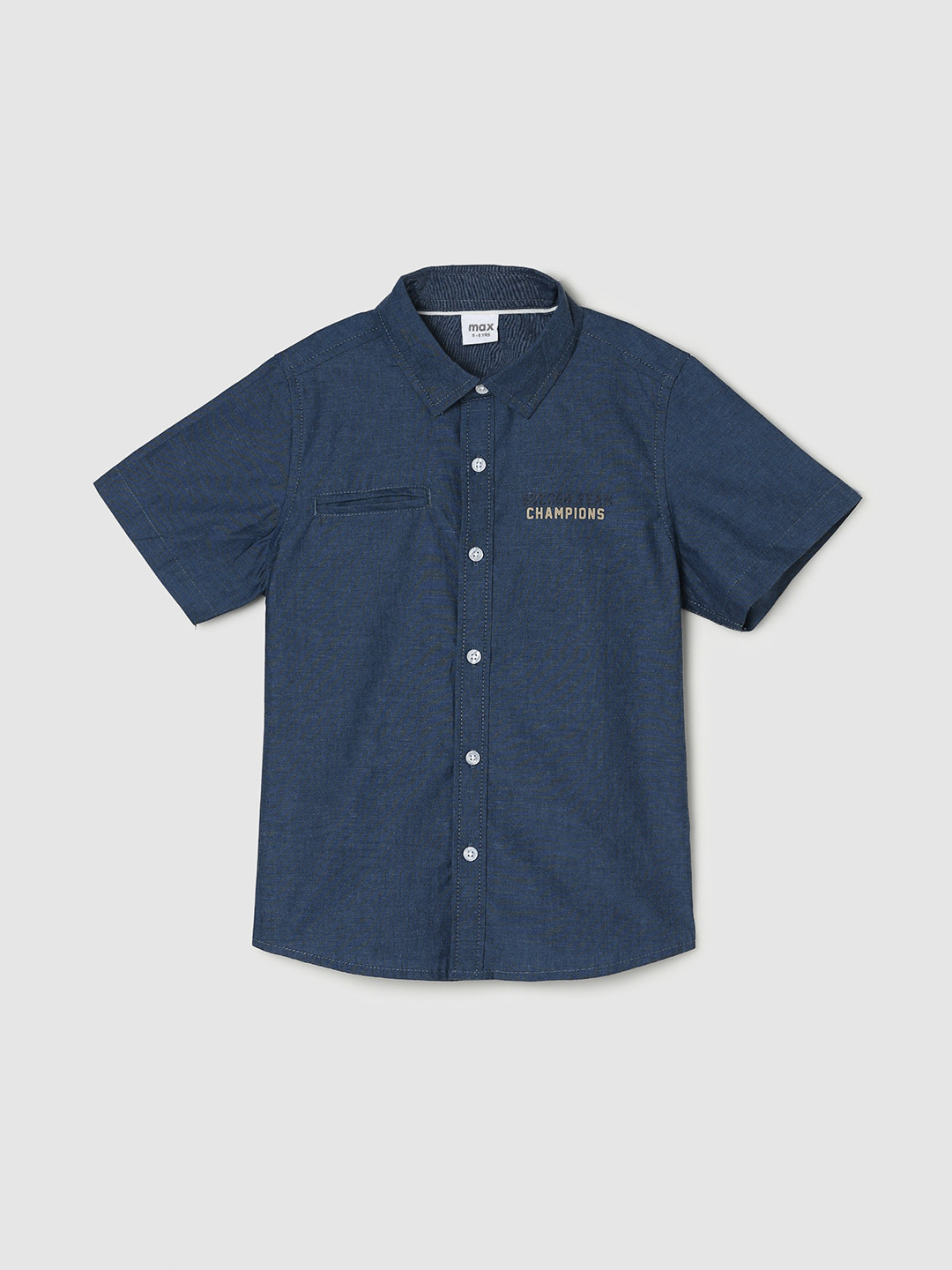 

max Boys Spread Collar Pure Cotton Casual Shirt, Blue