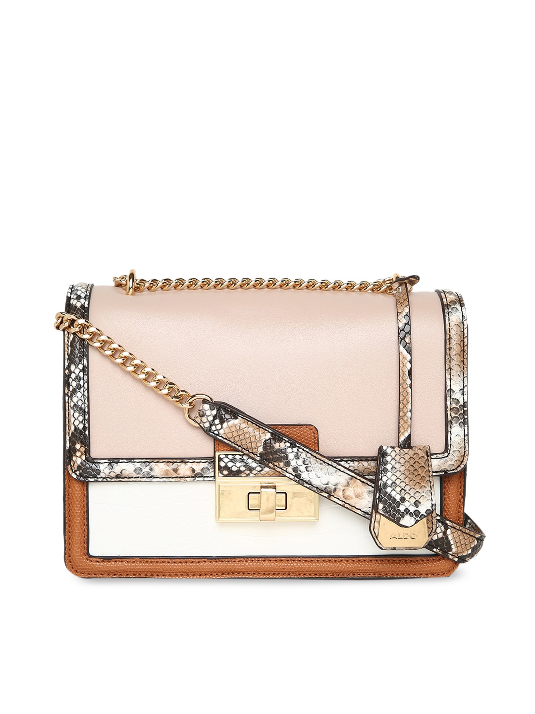 

ALDO Colourblocked Structured Sling Bag, Pink