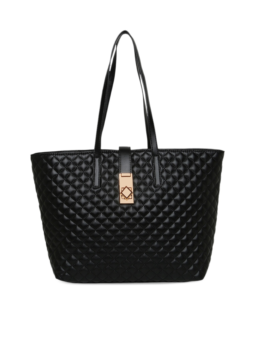 

ALDO Textured Quilted Oversized Shopper Tote Bag, Black