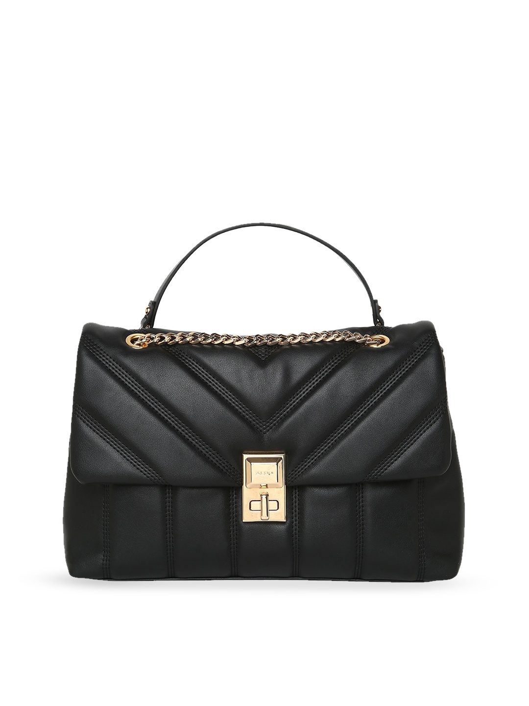 

ALDO Textured Structured Satchel, Black