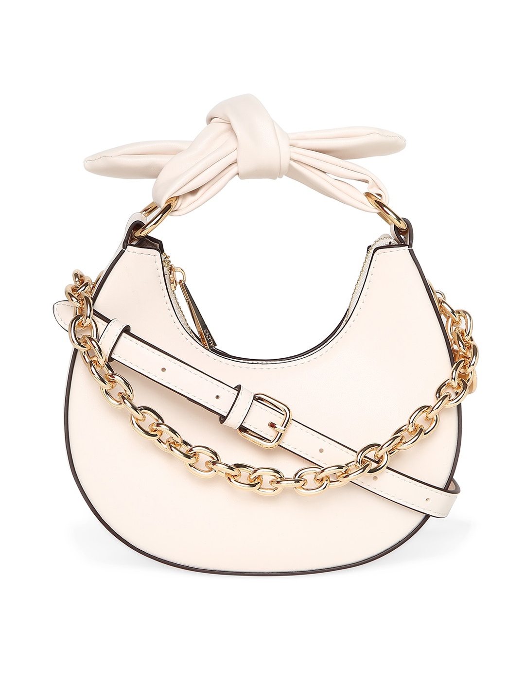 

ALDO Half Moon Satchel with Bow Detail, Beige