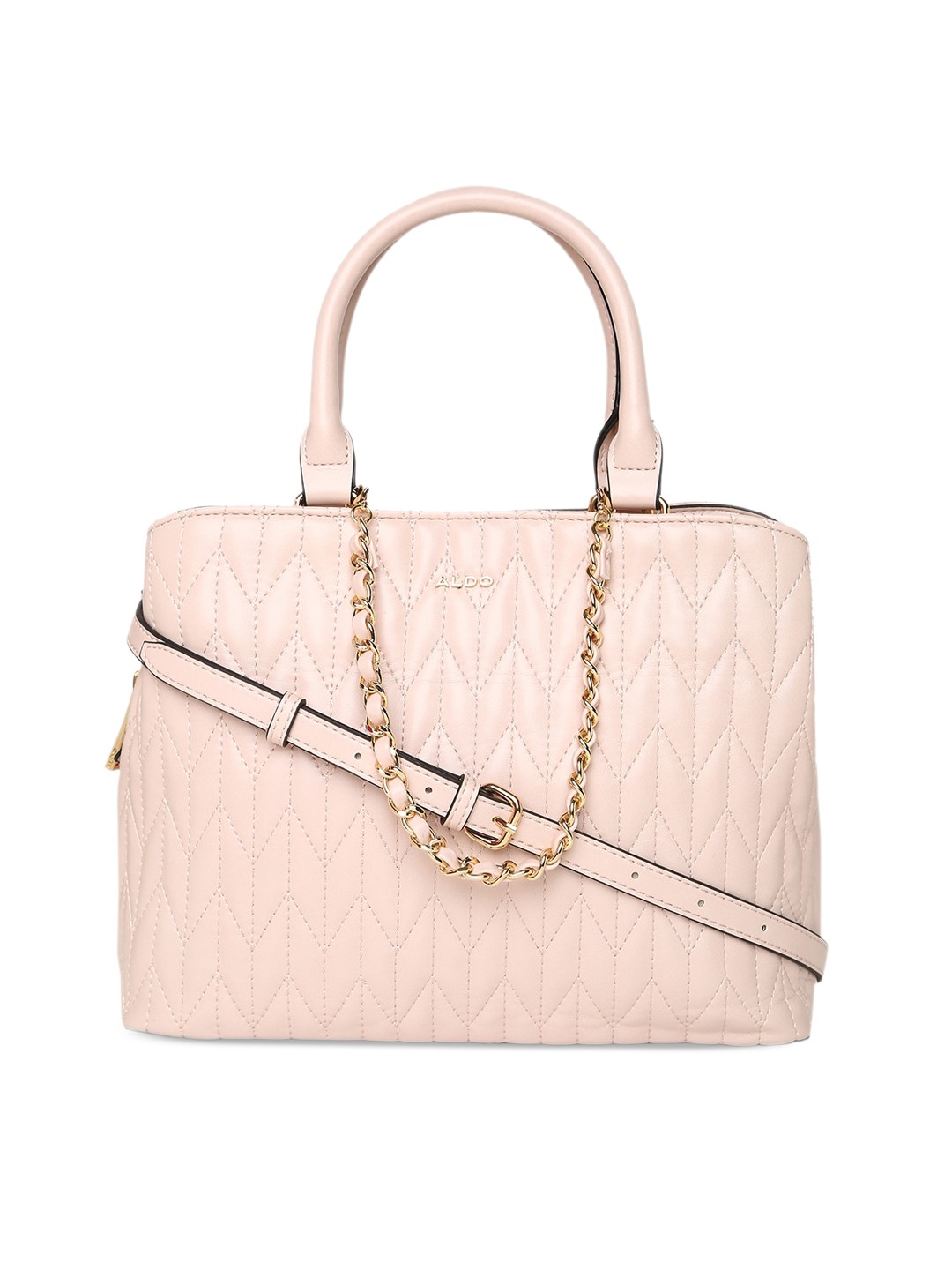 

ALDO Textured Structured Handheld Bag with Quilted, Pink