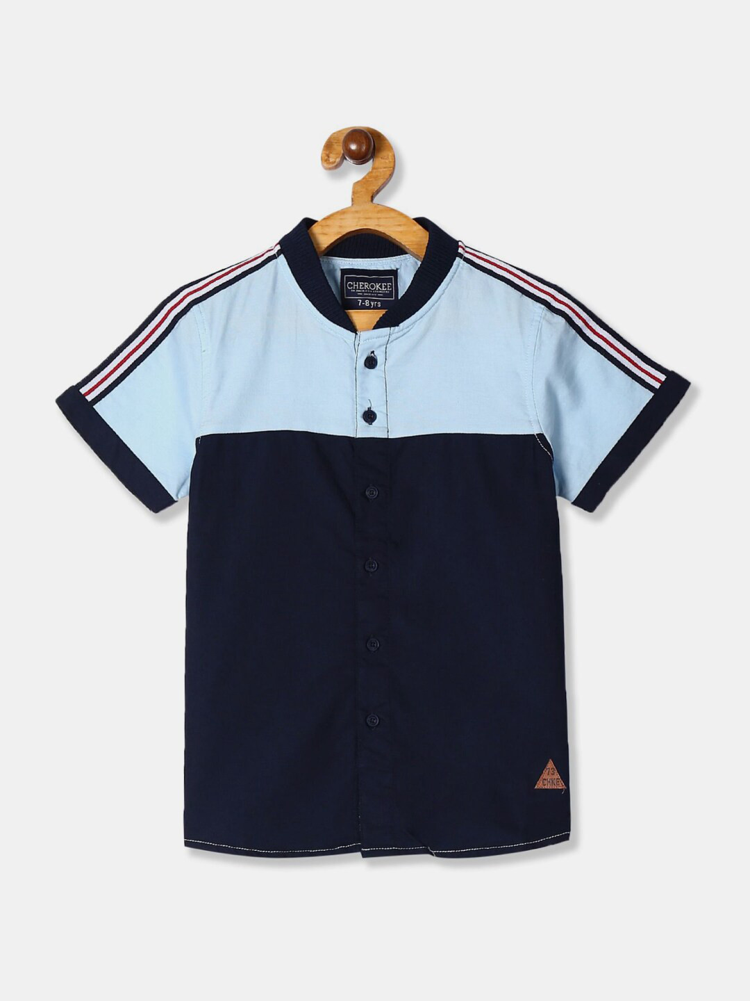 

V-Mart Boys Classic Colourblocked Casual Cotton Shirt, Blue
