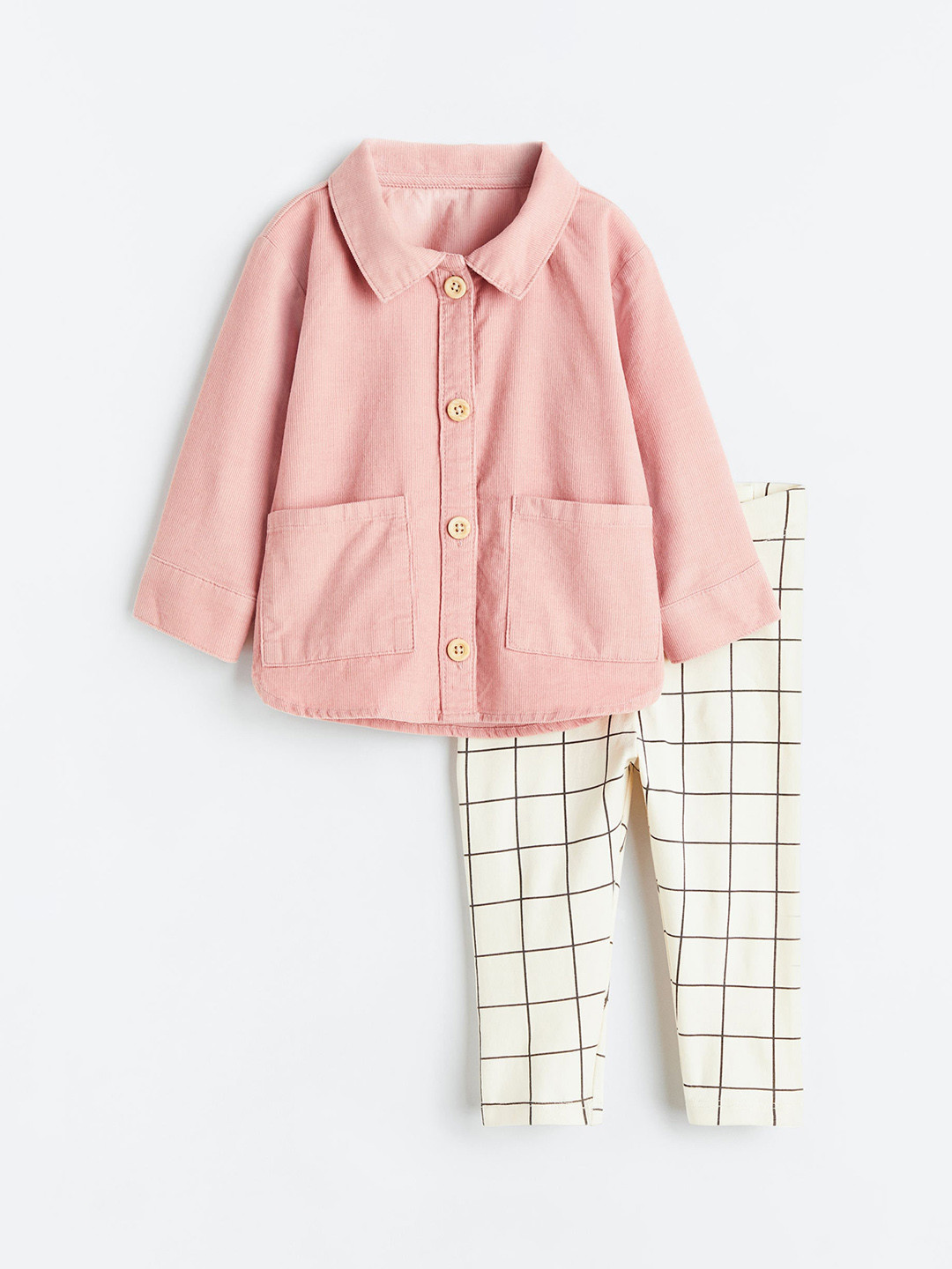 

H&M Girls 2-Piece Shirt and Leggings Set, Pink