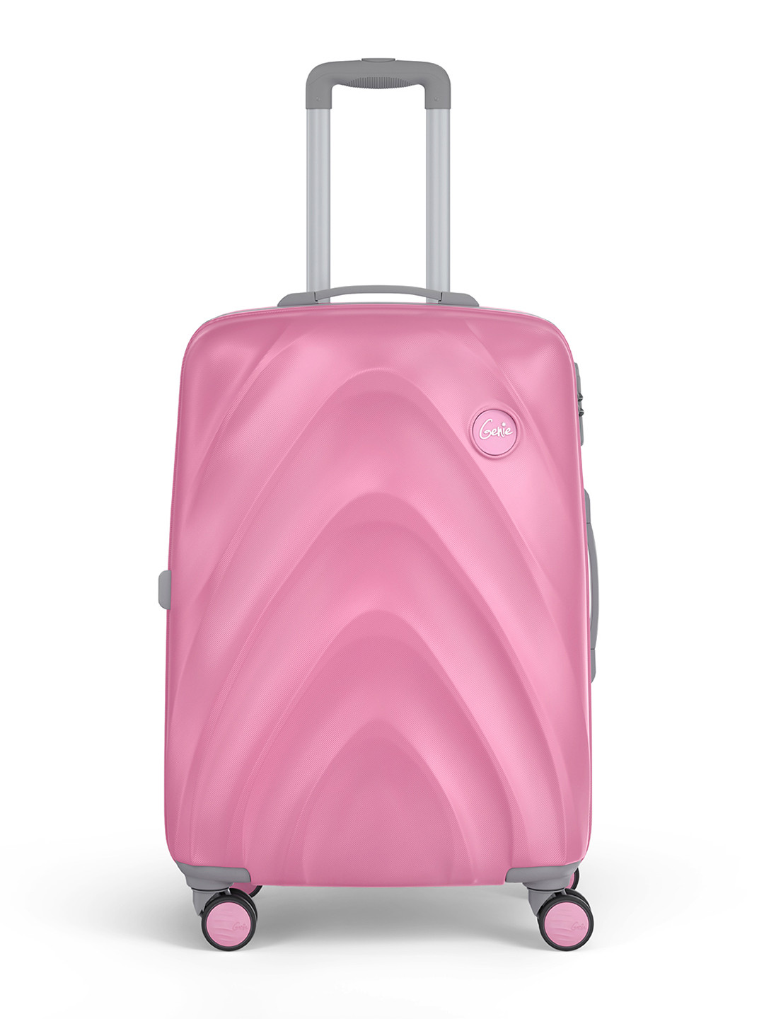 

Genie Textured Medium Hard-Sided Trolley Bag, Pink
