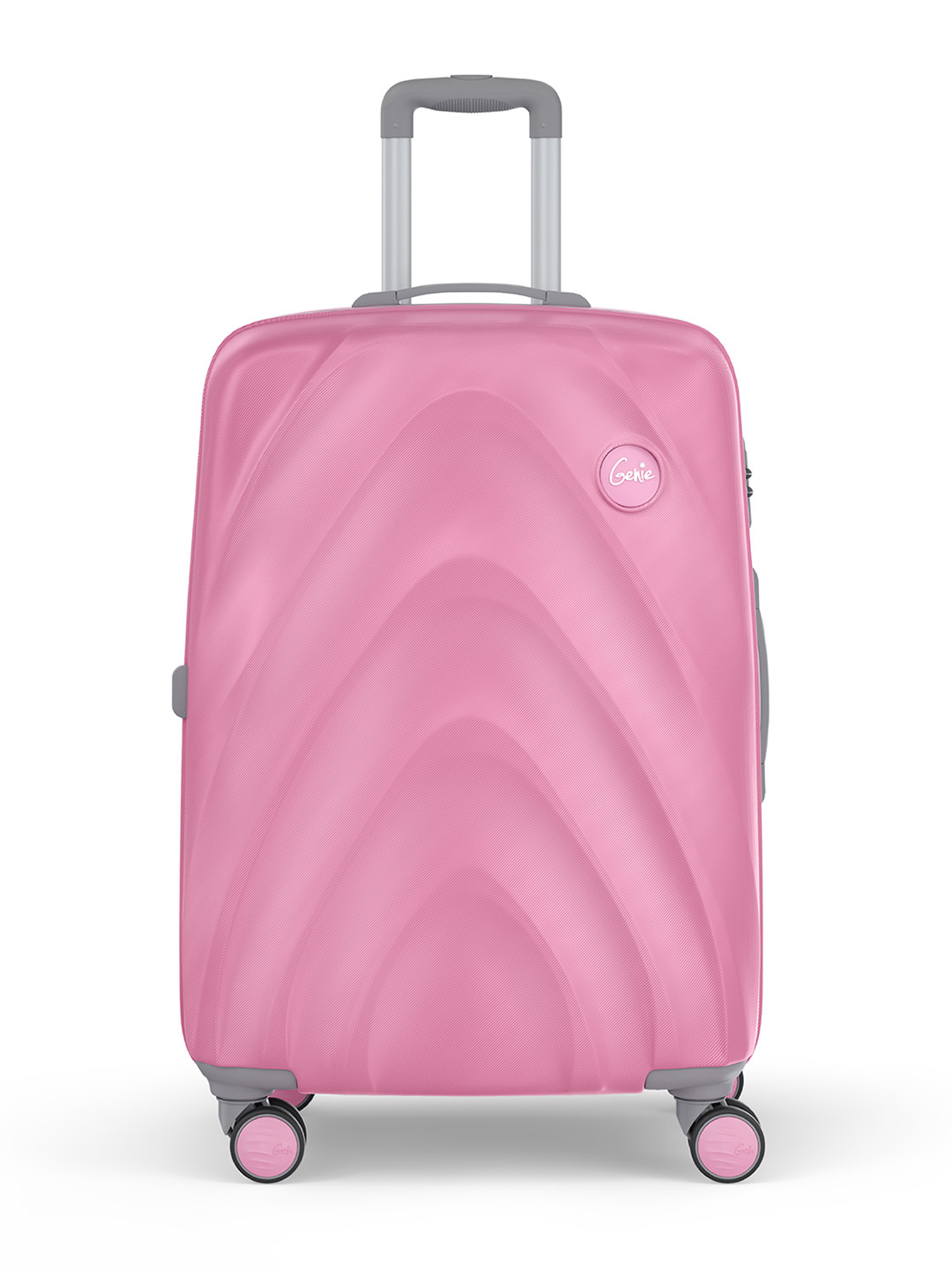 

Genie Textured Large Hard Water Resistant Trolley Bag, Pink