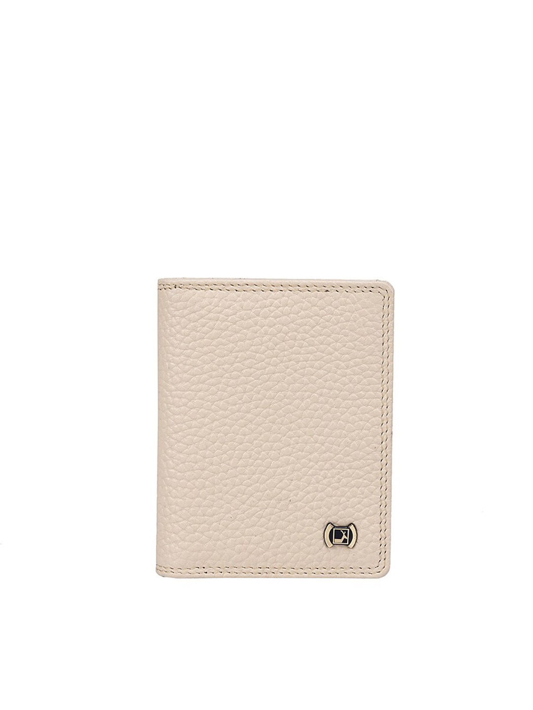 

Da Milano Men Textured Leather Card Holder, Beige