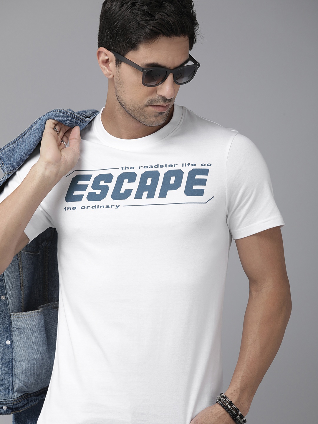 

Roadster Pure Cotton Printed T-shirt, White
