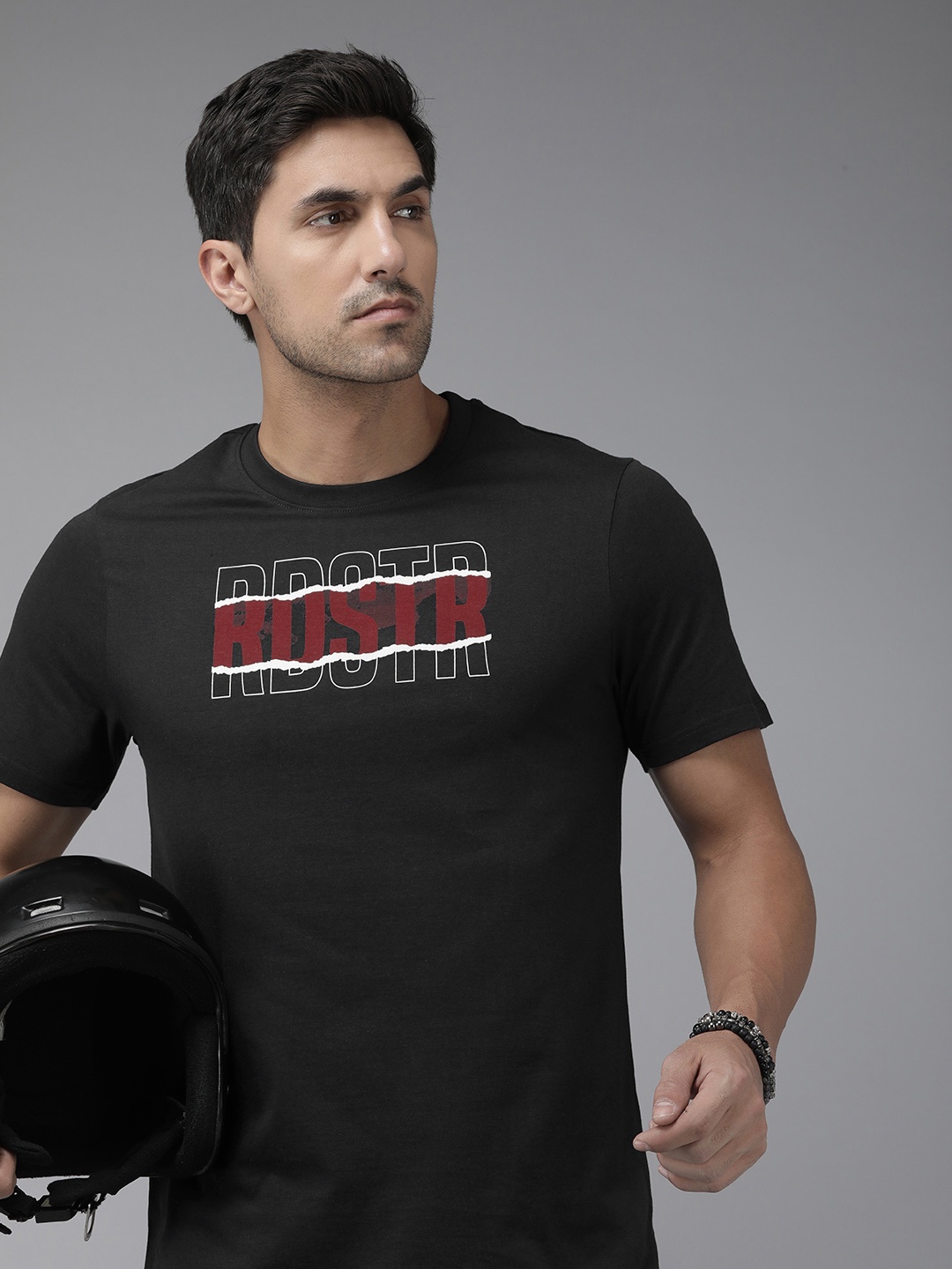 

Roadster Typography Printed Pure Cotton T-shirt, Black
