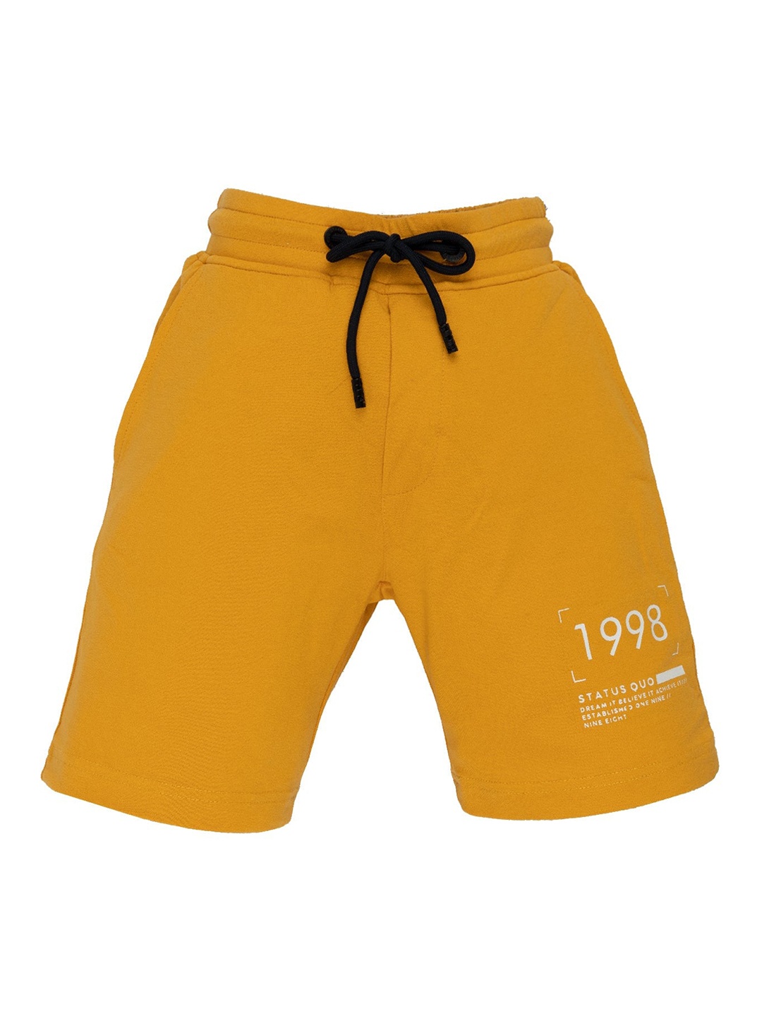 

Status Quo Boys Typography Printed Cotton Shorts, Yellow