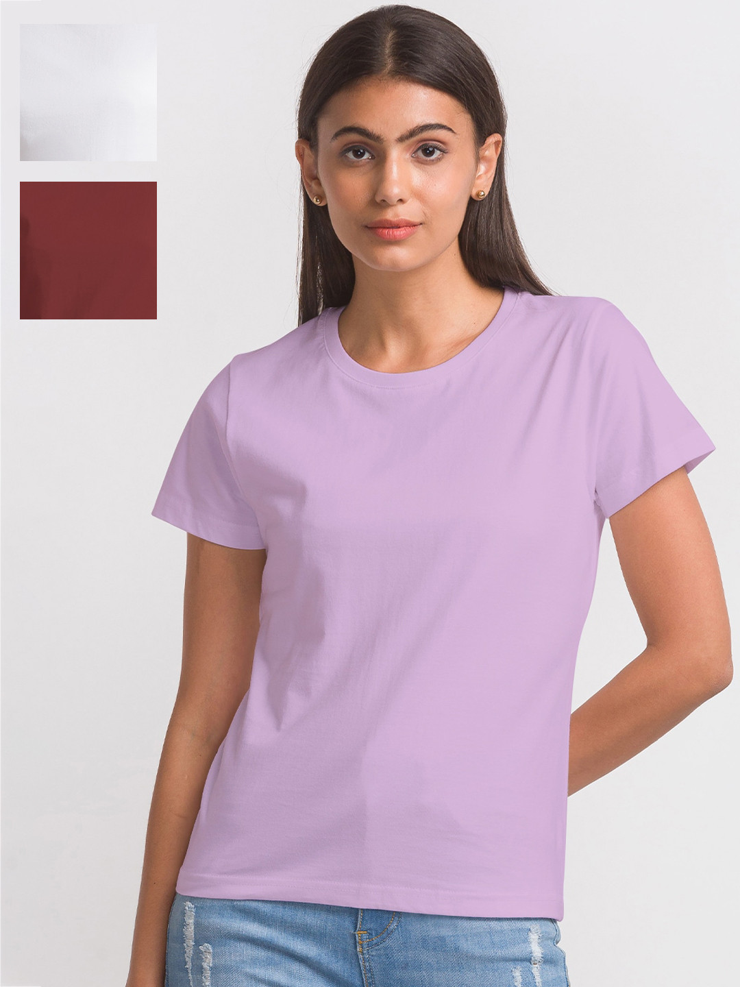 

FashionRack Women Pack Of 3 Cotton Tshirts, White