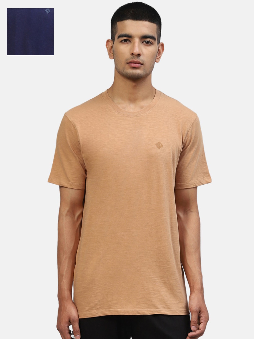 

Almo Wear Men Pack Of 2 Cotton Lounge Tshirts, Navy blue