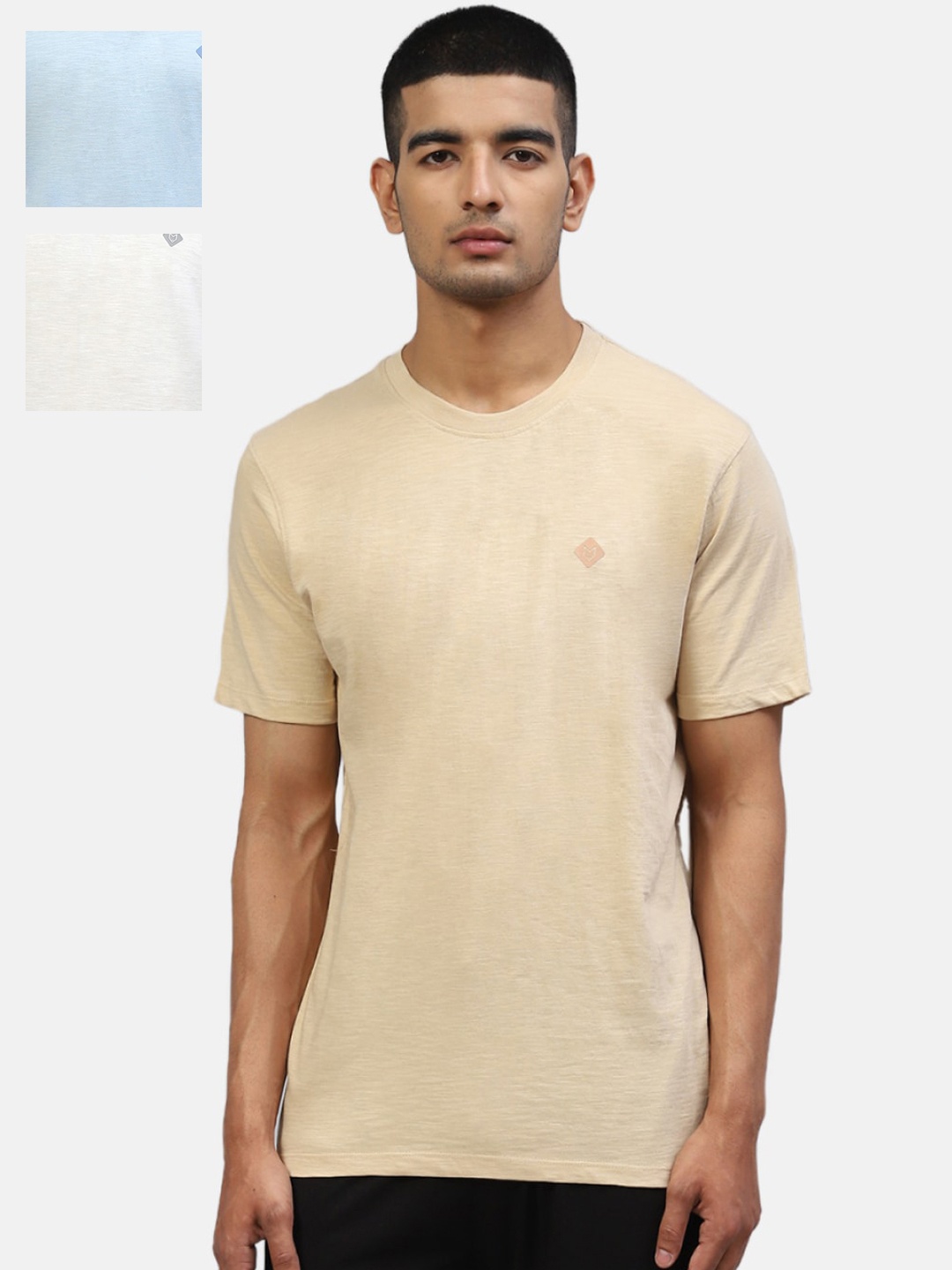 

Almo Wear Men Pack Of 3 Cotton Lounge Tshirts, White