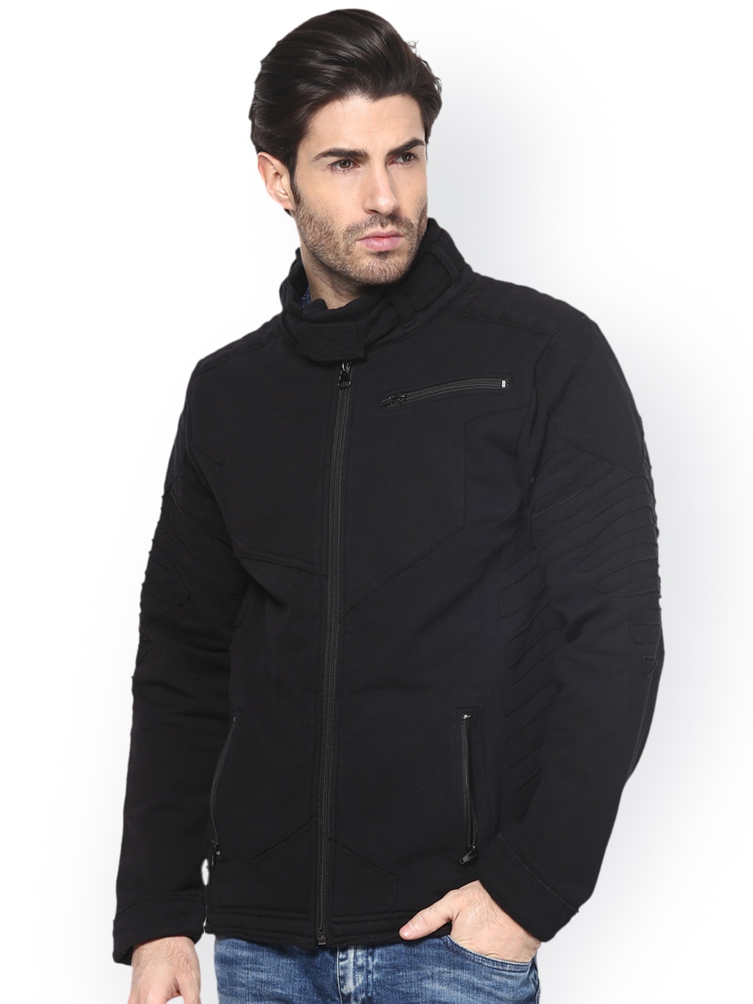 

PUNK Men Black Solid Sweatshirt