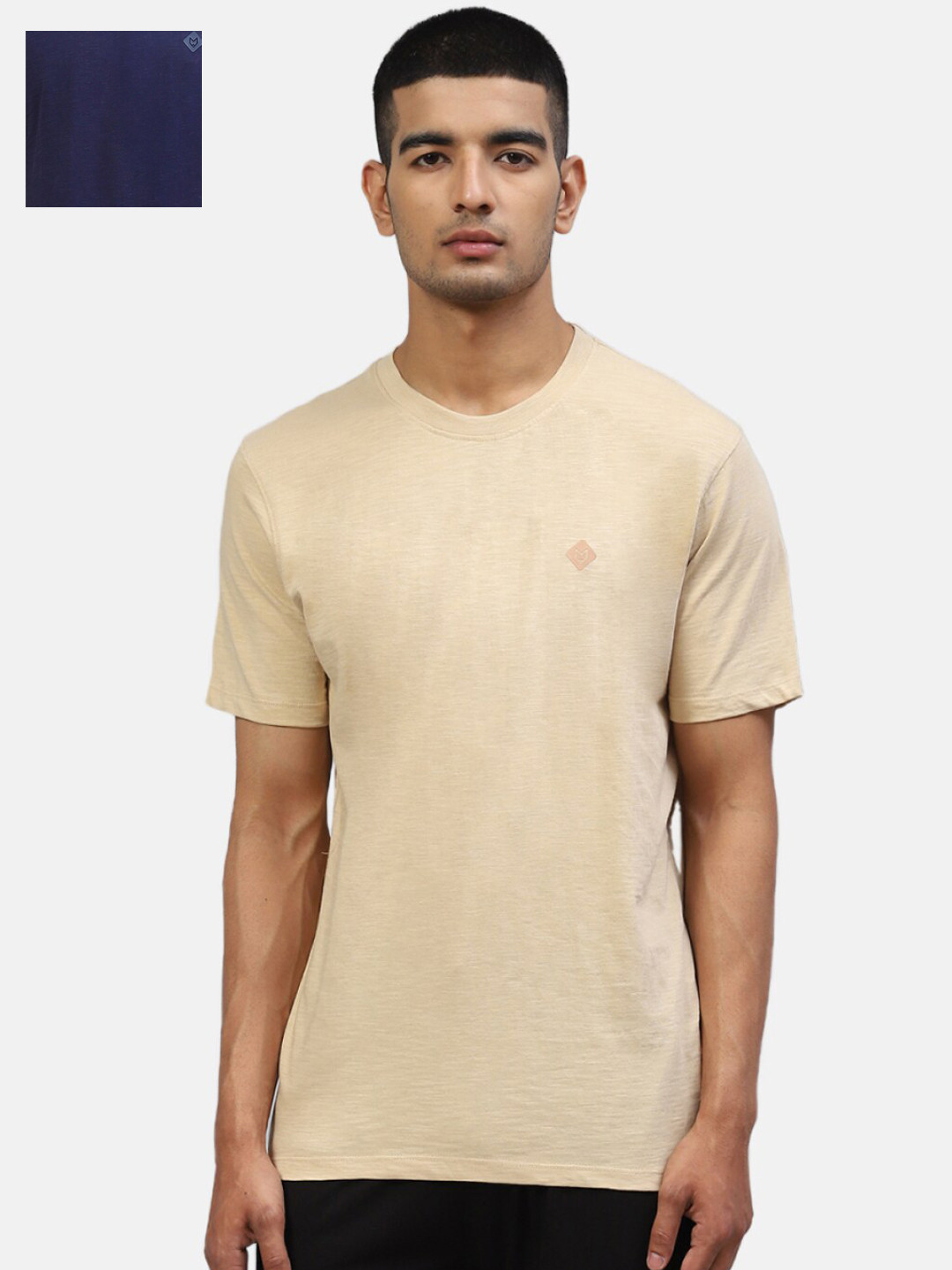 

Almo Wear Men Pack Of 2 Cotton Lounge Tshirts, Navy blue