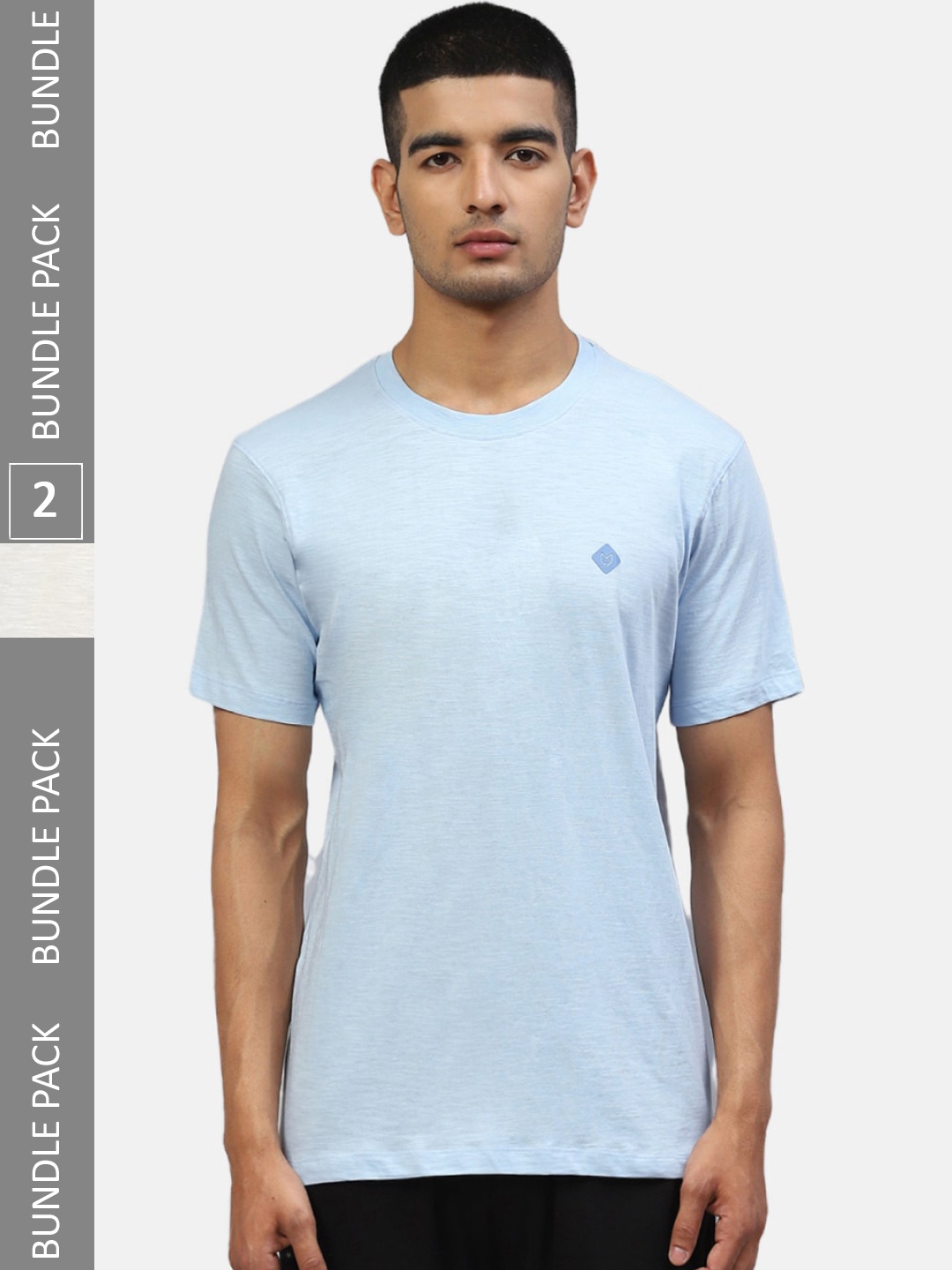 

Almo Wear Men Pack Of 2 Cotton Slub Anti-Microbial Lounge Tshirts, White