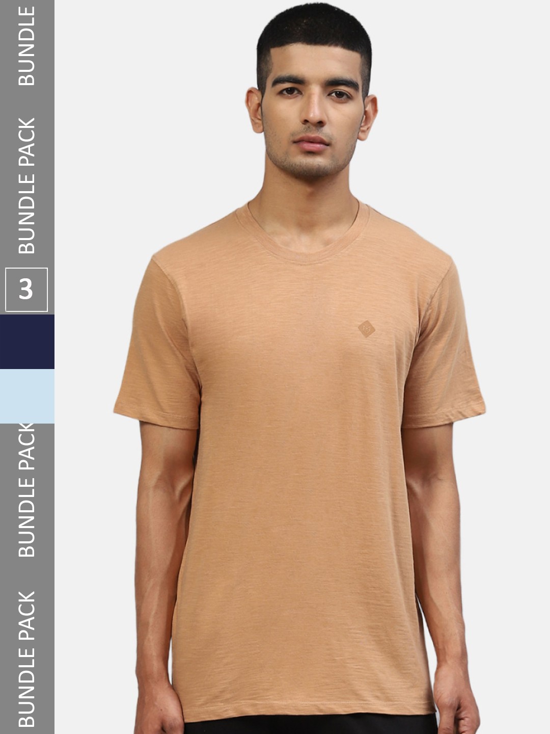 

Almo Wear Men Pack Of 3 Cotton Slub Anti-Microbial Lounge T-Shirts, Orange