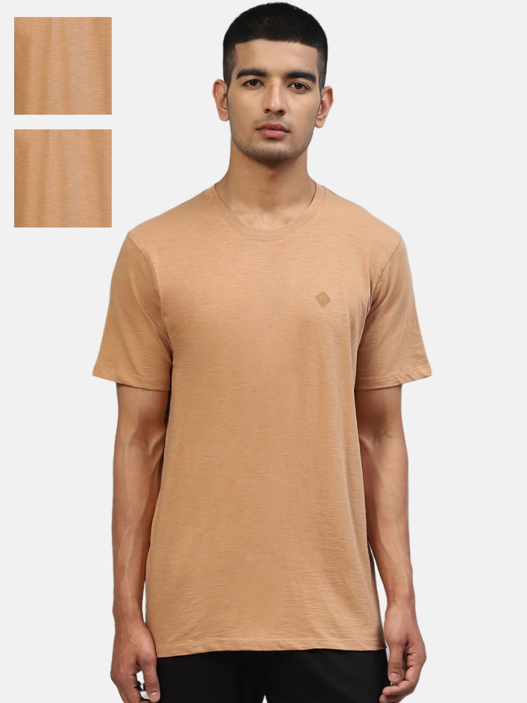 

Almo Wear Men Pack Of 2 Cotton Slub Anti-Microbial Lounge T-Shirts, Orange