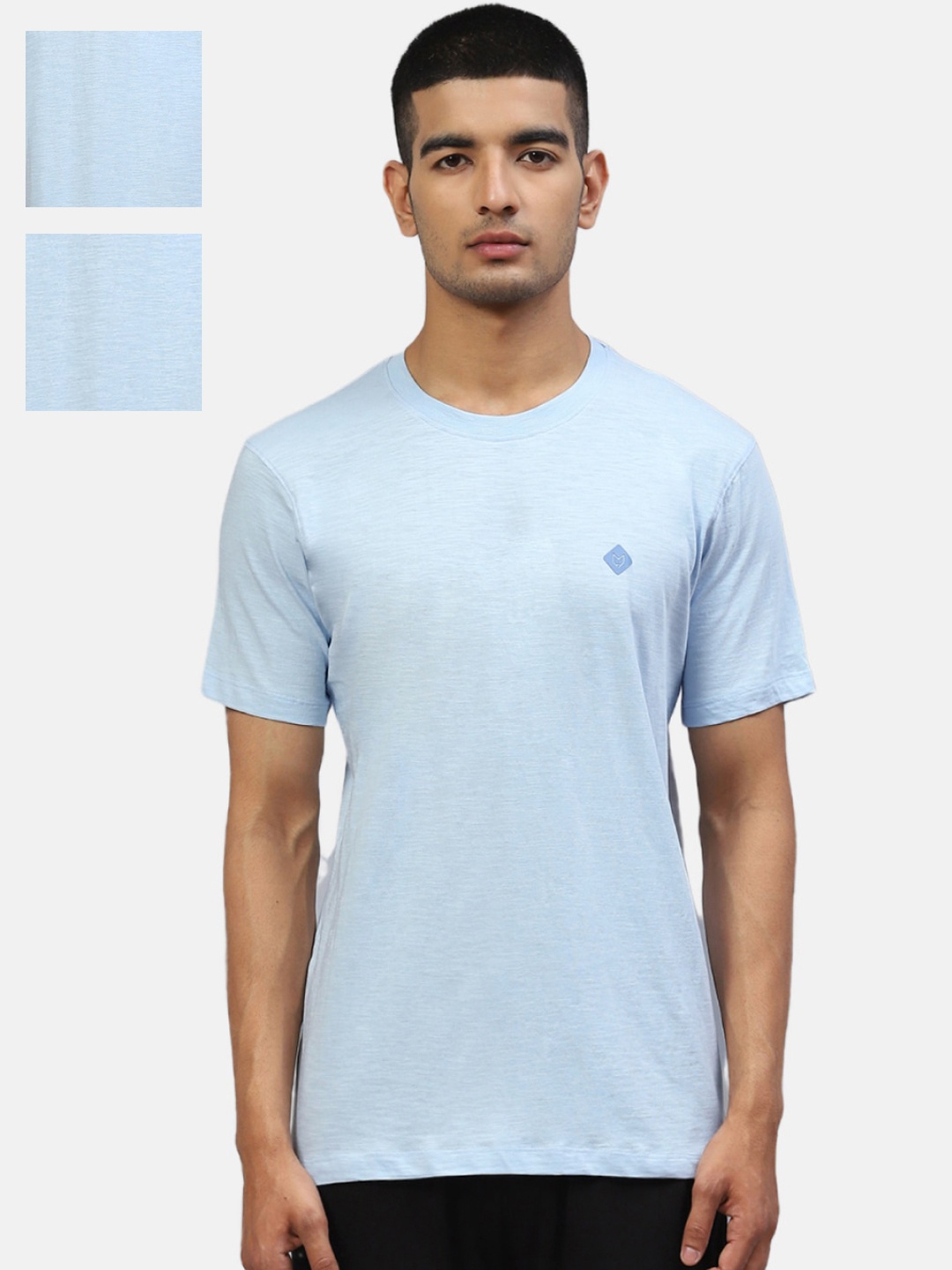 

Almo Wear Men Pack Of 3 Cotton Slub Anti-Microbial Lounge T-Shirts, Blue