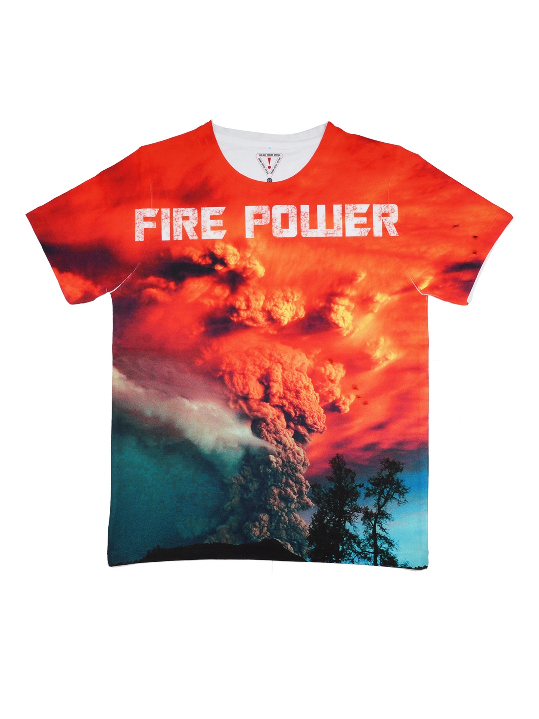 

Wear Your Mind Boys Orange & Blue Printed Round Neck Regular Fit T-shirt