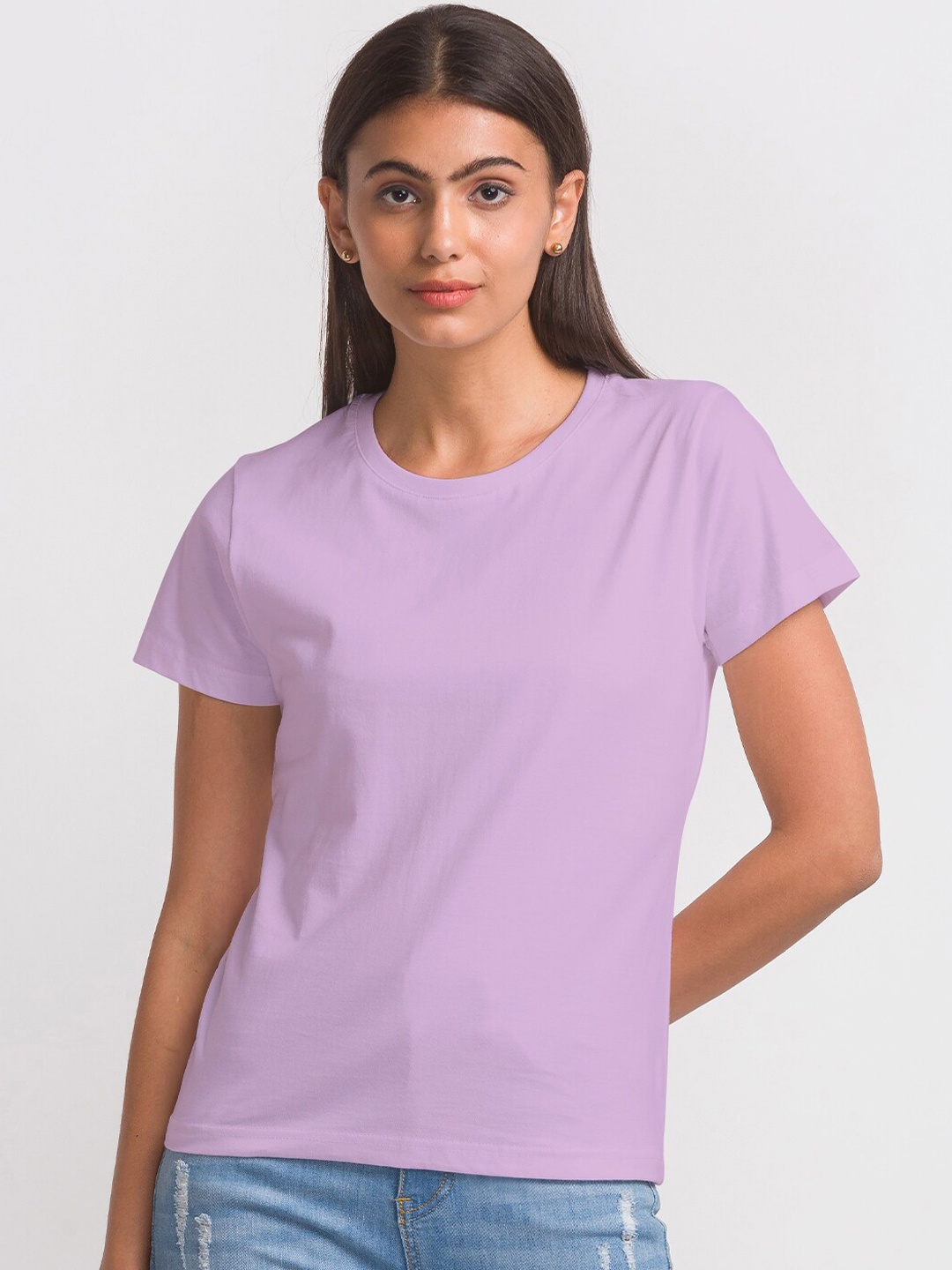 

FashionRack Women Pack Of 3 Cotton T-shirt, Lavender