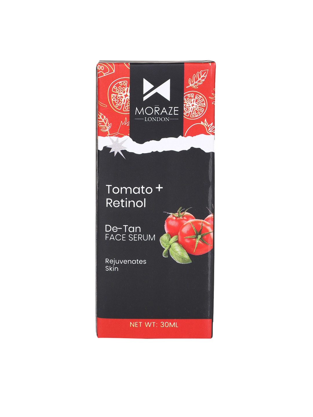 

Moraze Skin Rejuvenating Tomato & Retinol De Tan Face Serum - 30 ml, Black