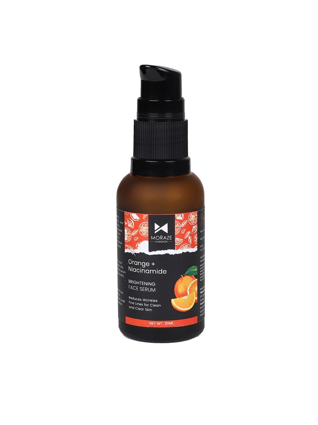 

Moraze Orange & Niacinamide Brightening Face Serum with Aloevera - 30 ml, Black