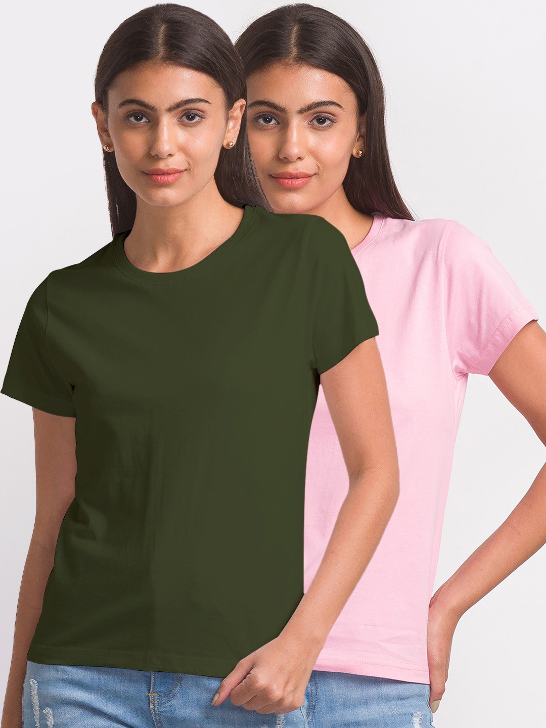 

FashionRack Women Pack Of 3 Cotton Lounge T-shirt, Pink
