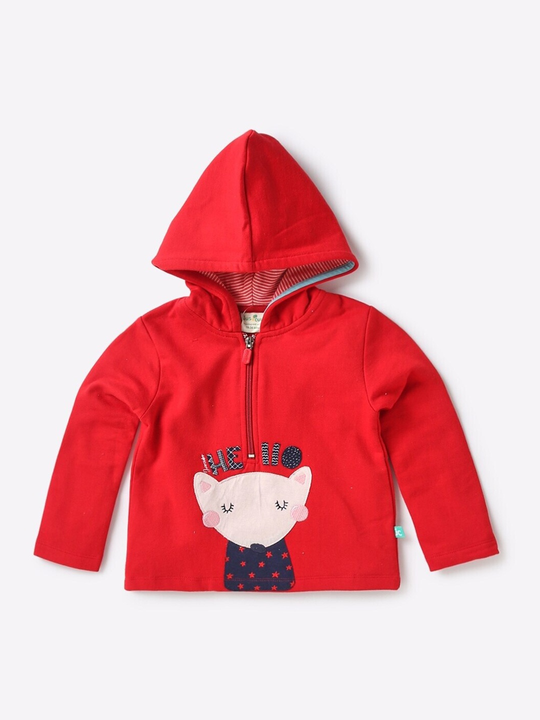 

JusCubs Girls Graphic Printed Hooded Cotton Sweatshirt, Red