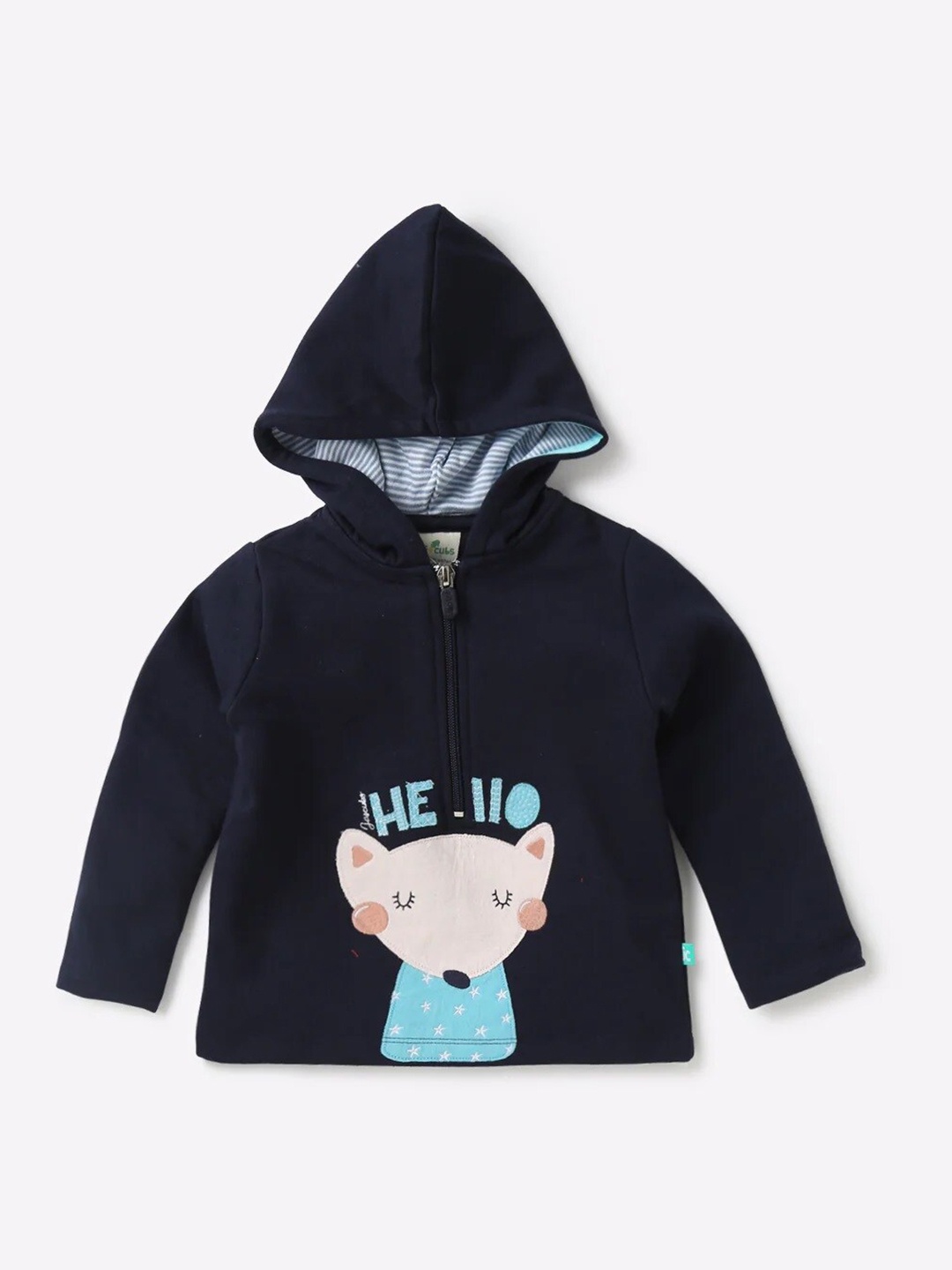

JusCubs Girls Graphic Printed Hooded Sweatshirt, Navy blue