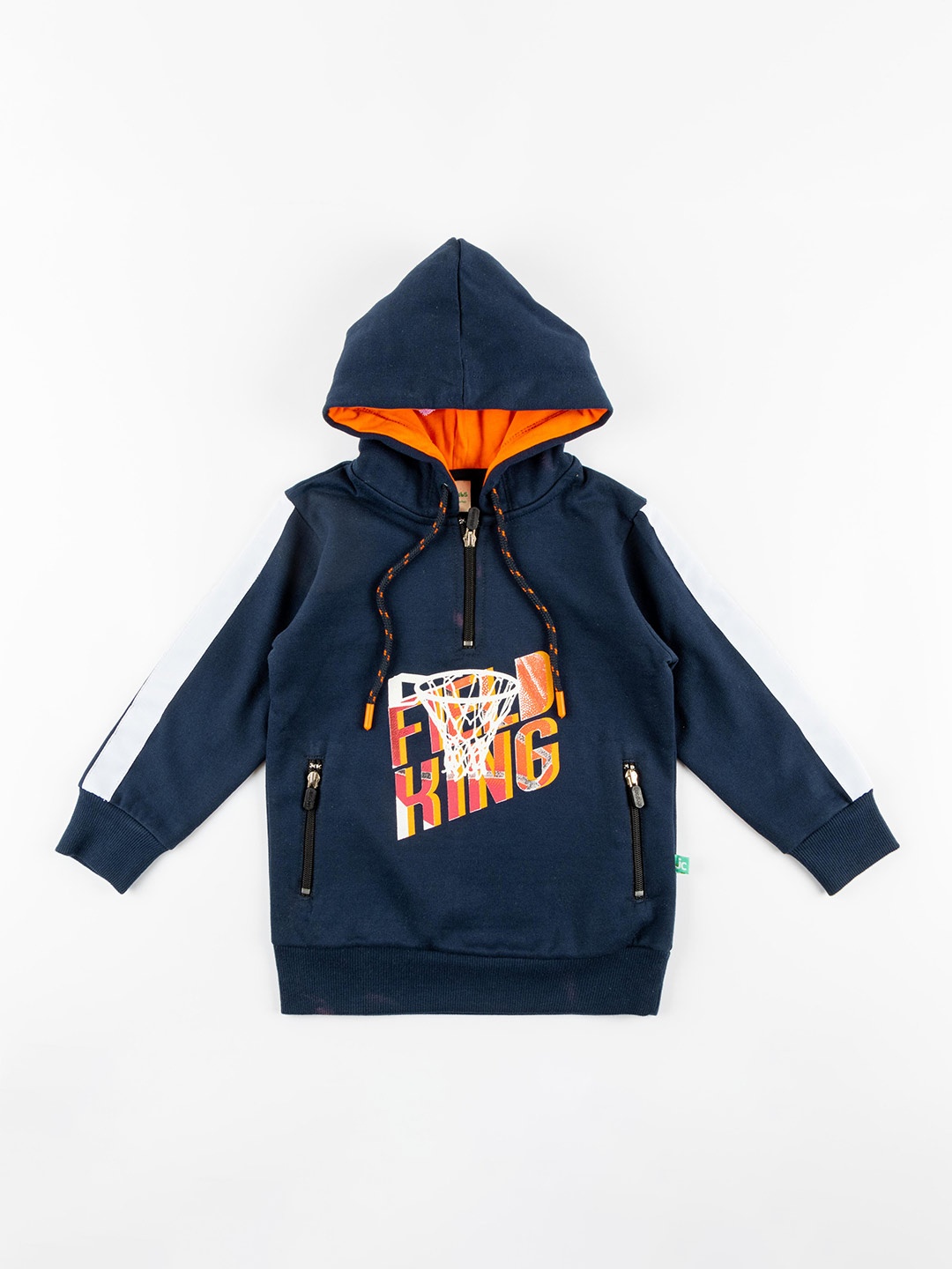 

JusCubs Boys Graphic Printed Hooded Pullover Sweatshirt, Navy blue