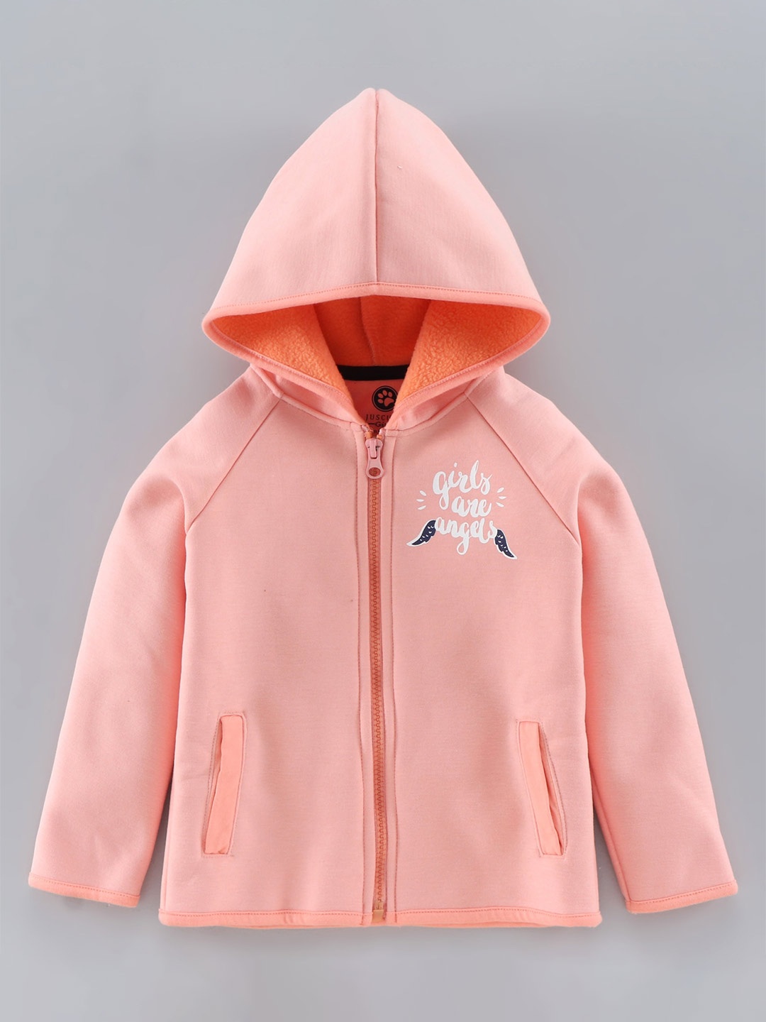 

JusCubs Girls Front-Open Hooded Cotton Sweatshirt, Orange