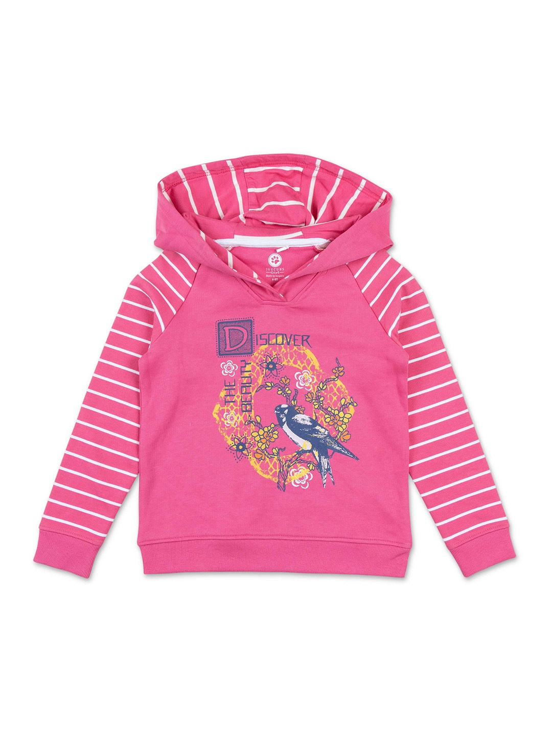 

JusCubs Girls Printed Cotton Sweatshirt, Pink