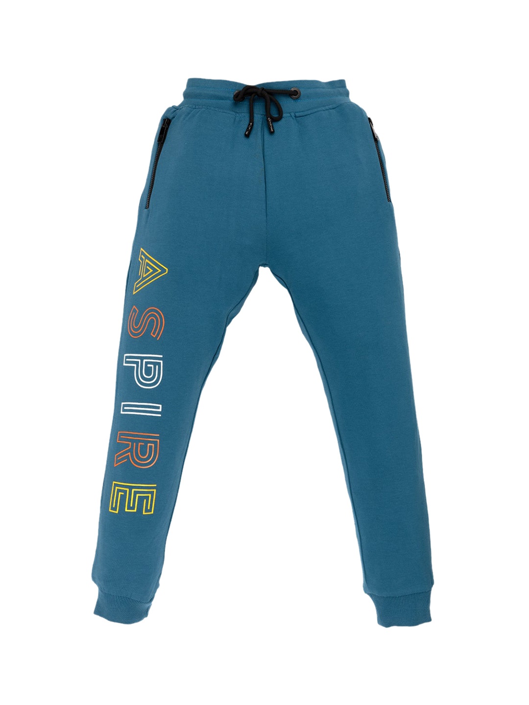 

Status Quo Boys Typography Printed Cotton Joggers, Teal