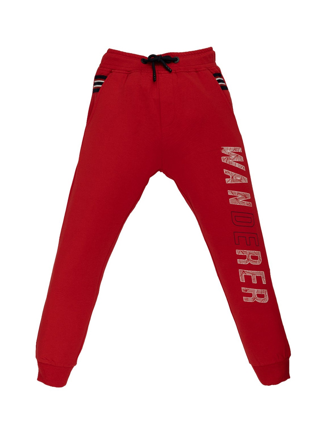 

Status Quo Boys Typography Printed Mid Rise Joggers, Red