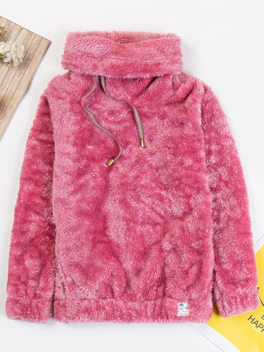 

Nins Moda Girls Turtle Neck Pullover Sweatshirt, Pink