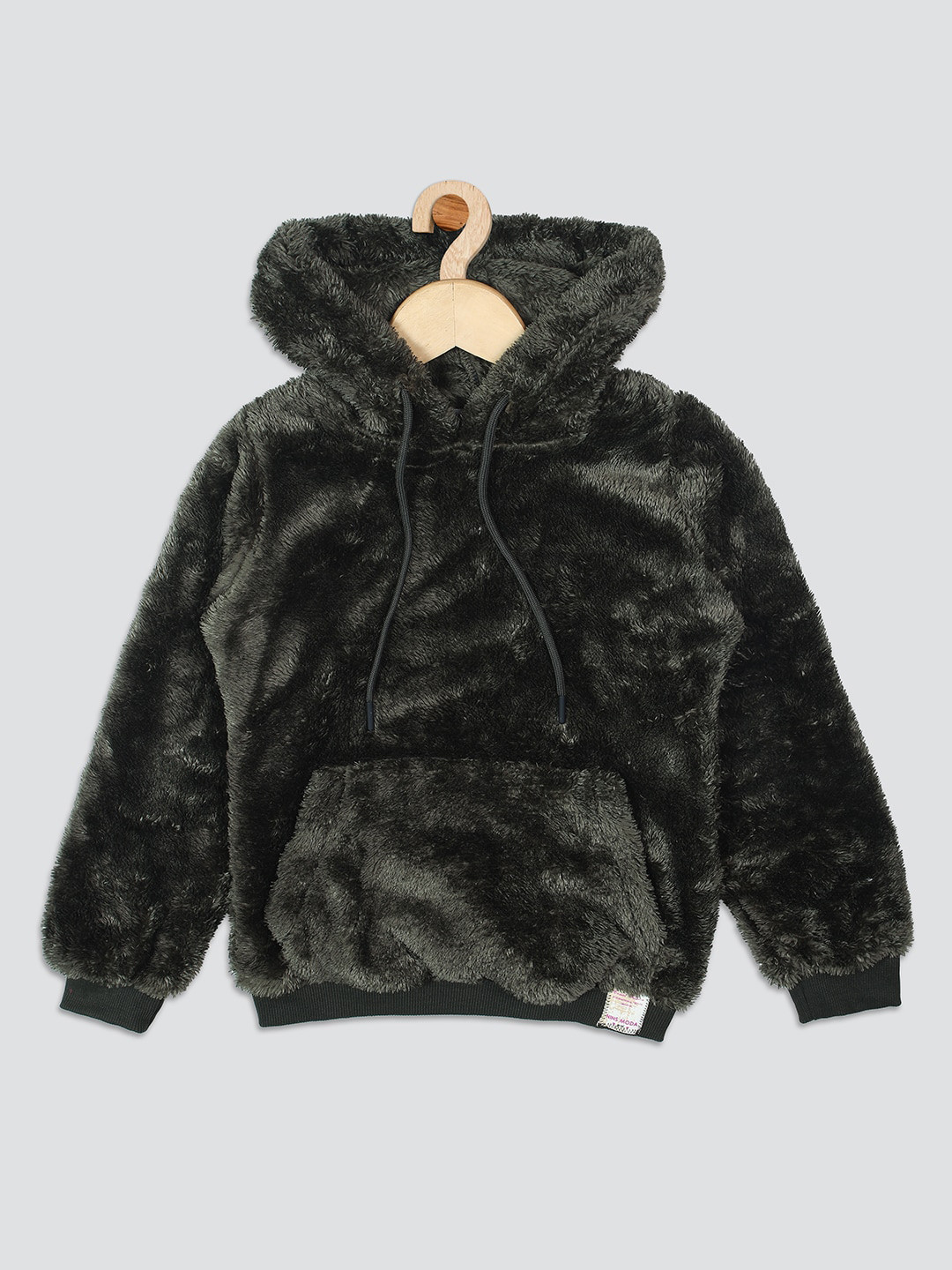 

Nins Moda Girls Hooded Fleece Sweatshirt, Olive