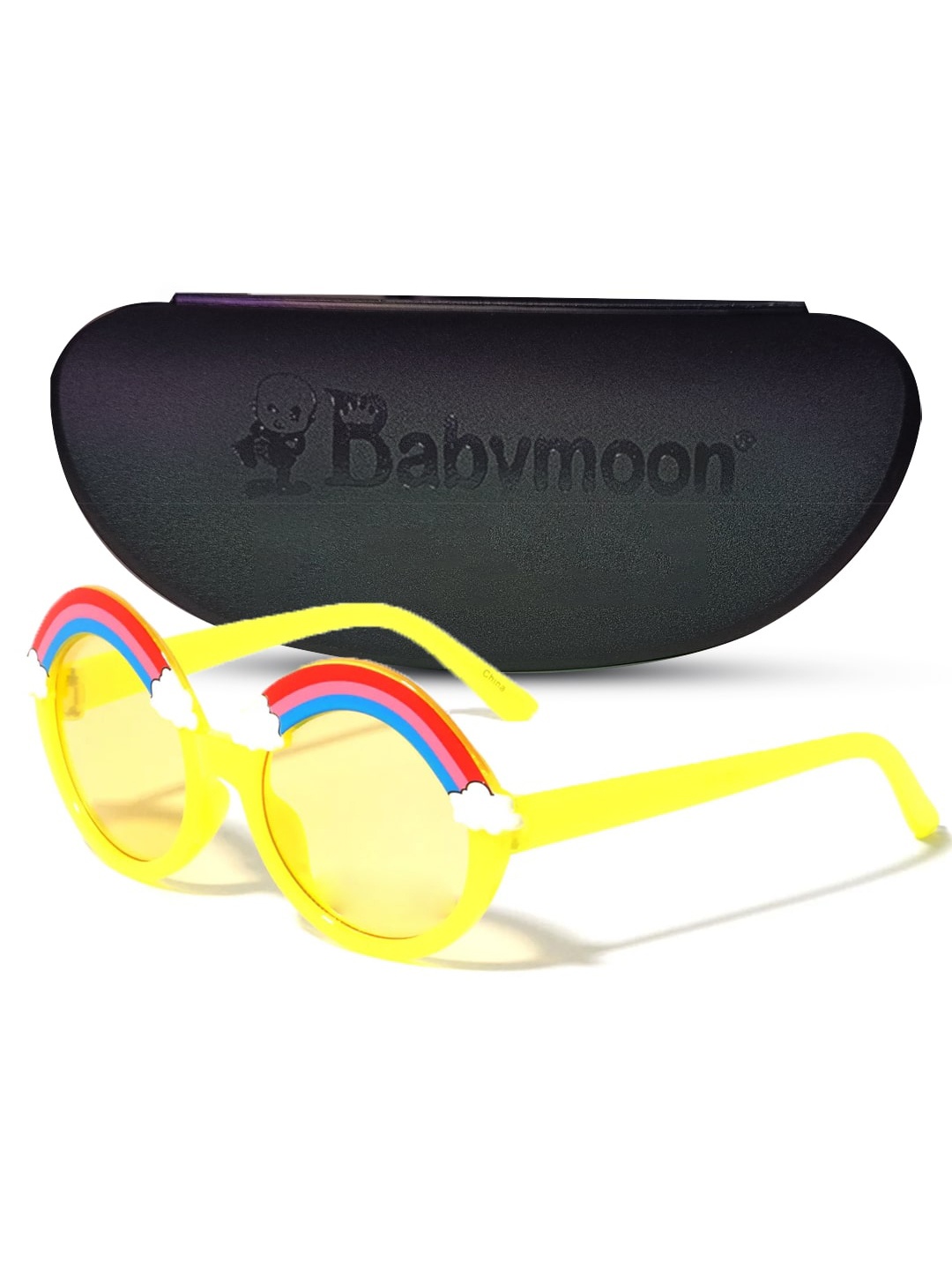 

Babymoon Kids Clear Lens Round Sunglasses AC052, Yellow