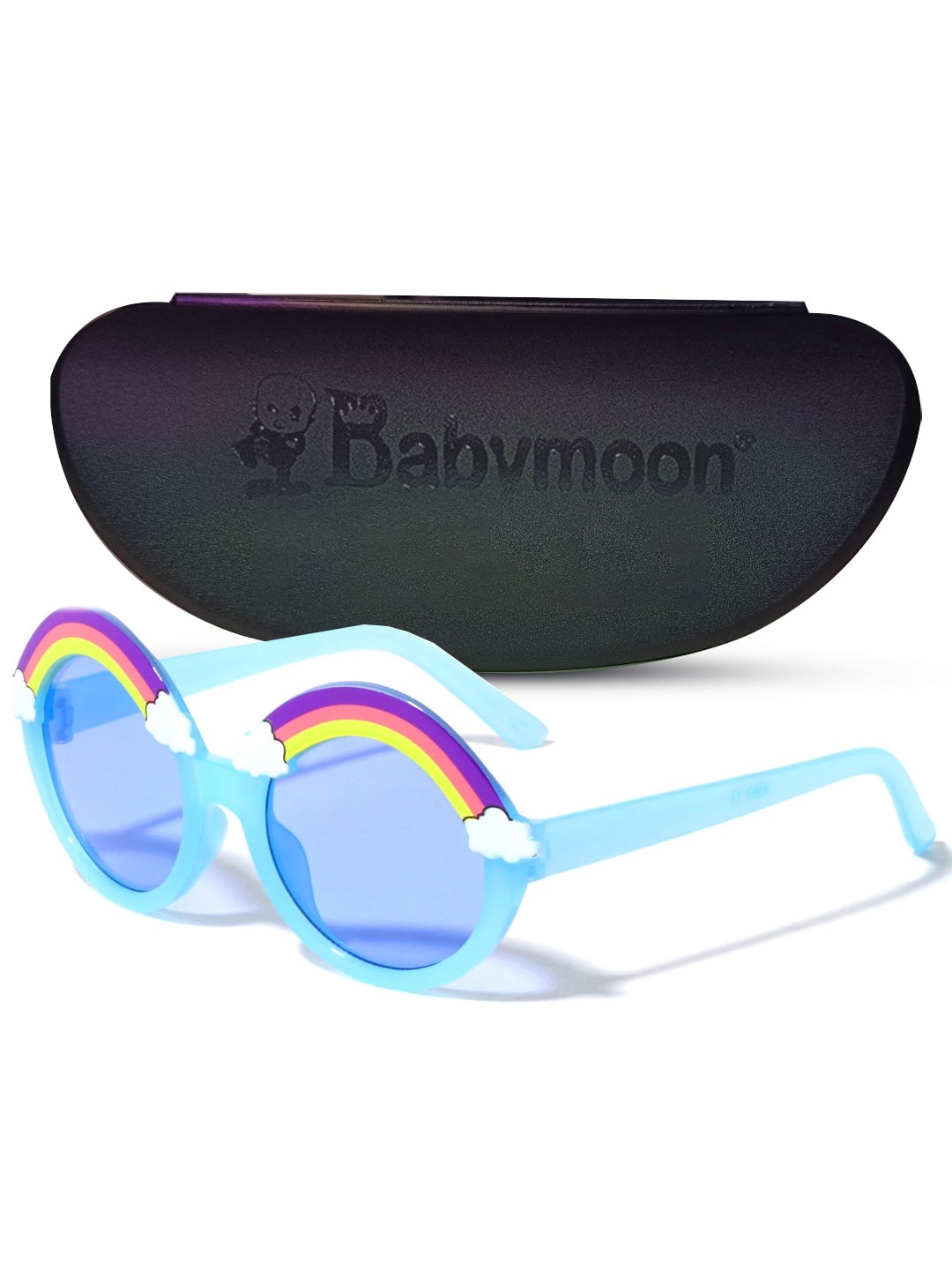 

Babymoon Kids Clear Lens Round Sunglasses AC055, Blue