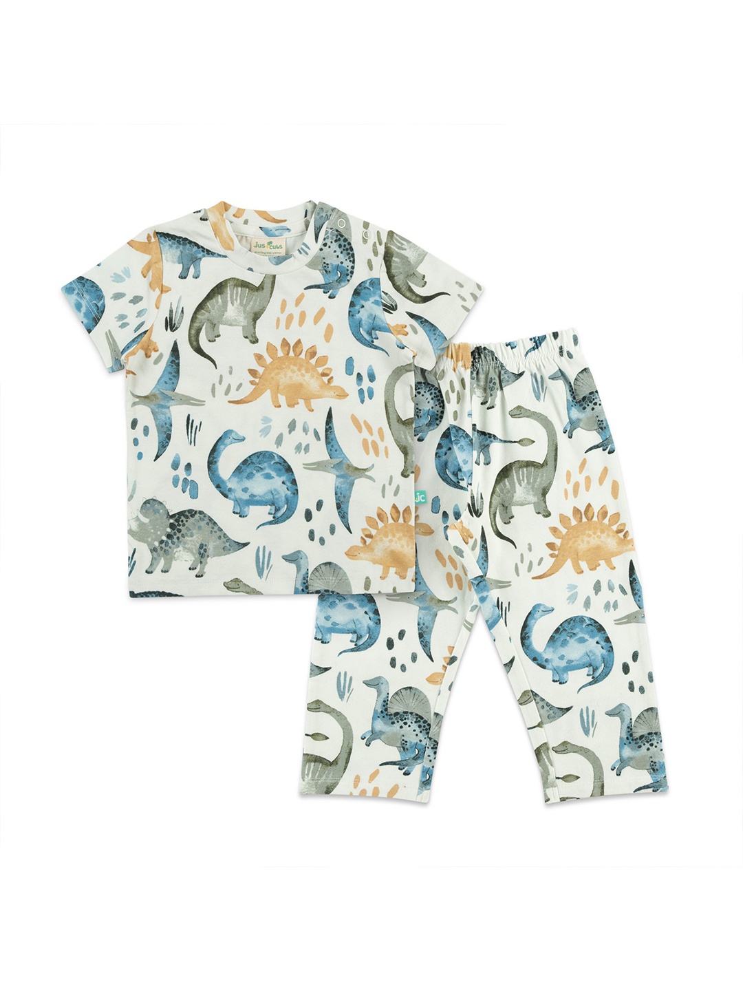

JusCubs Boys Printed Cotton T-shirt with Pyjamas Set, Beige