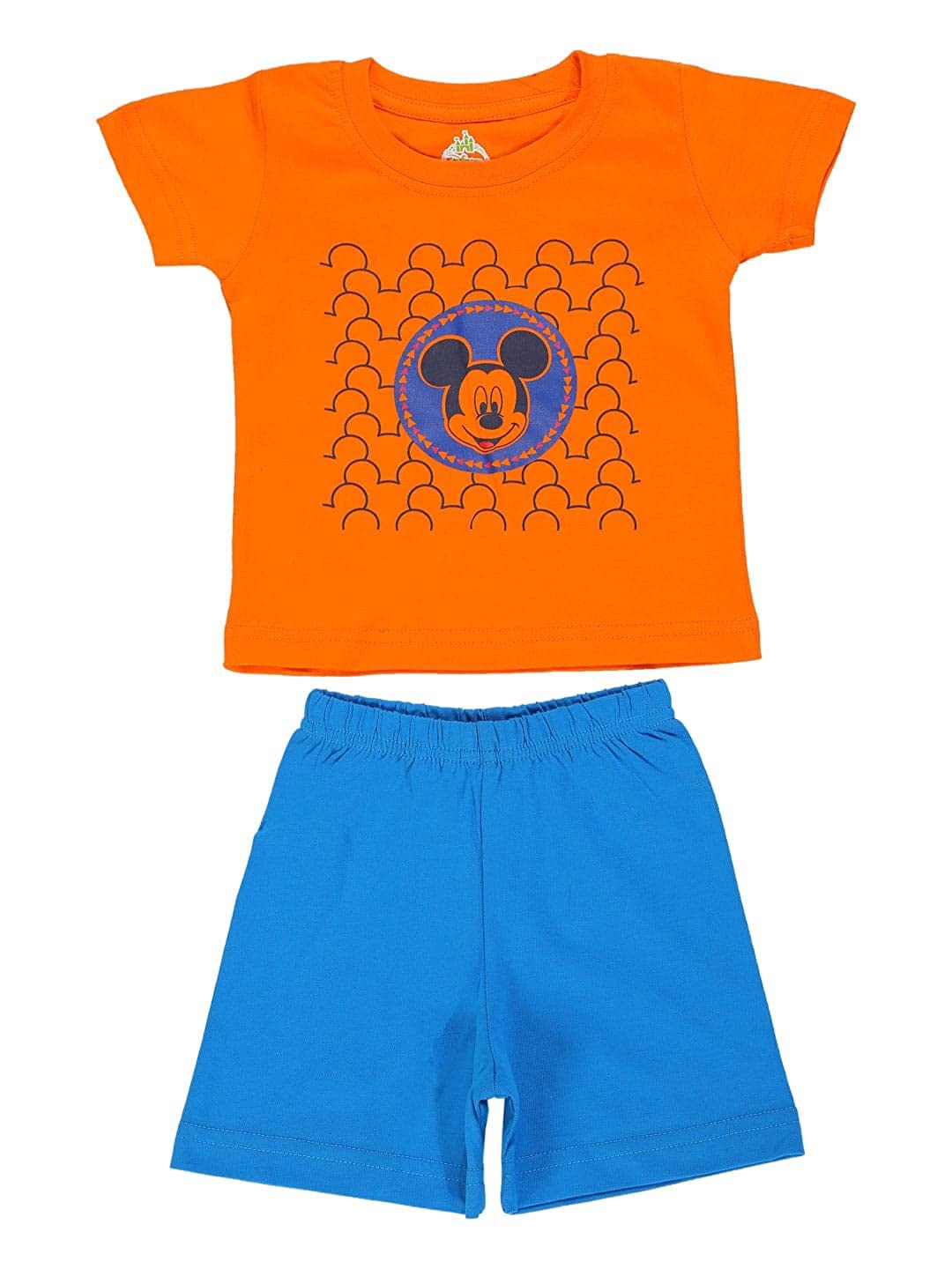 

Bodycare Kids Boys Printed Cotton T-shirt with Shorts Set, Orange