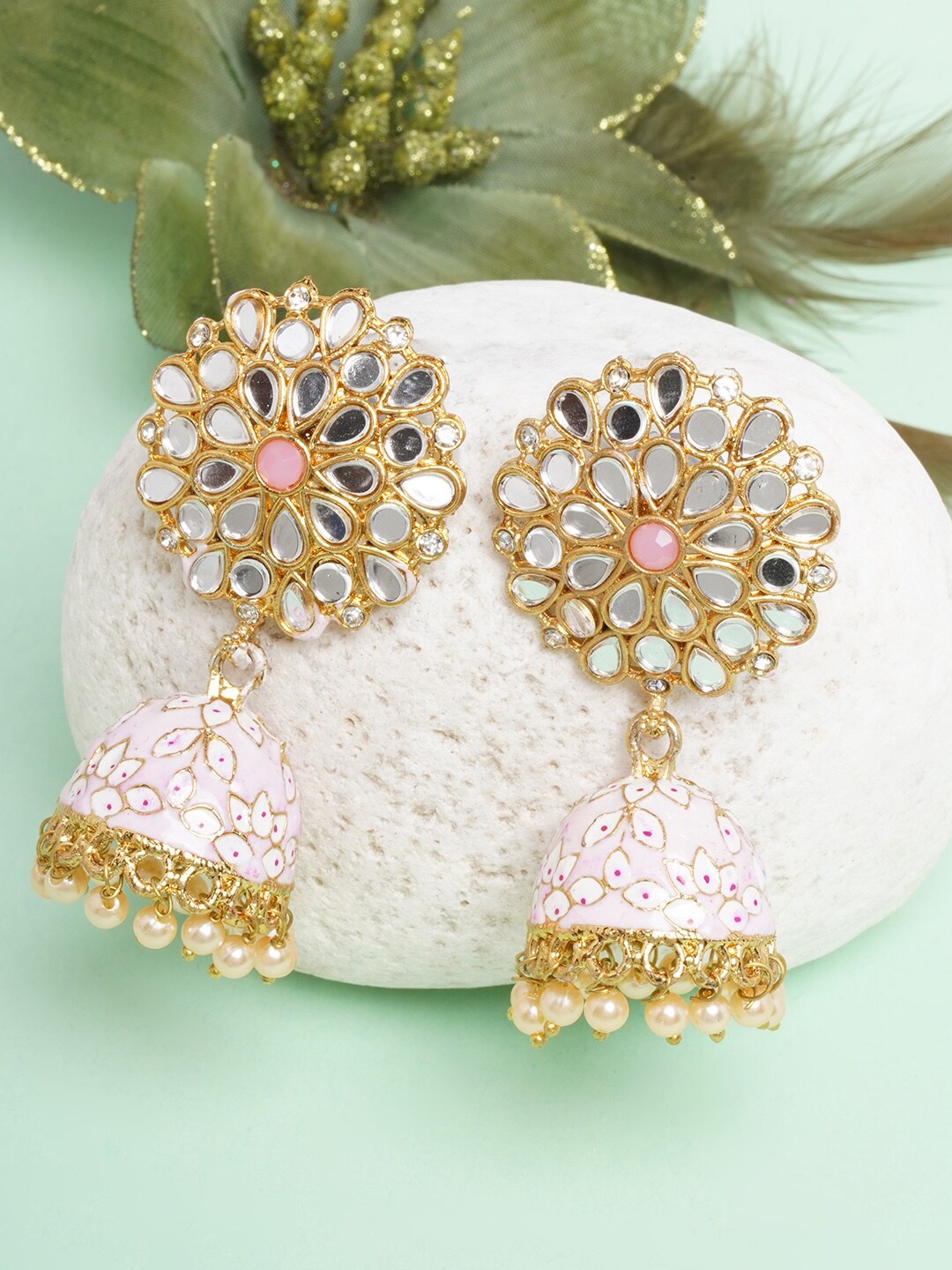 

Anouk Gold-Plated Kundan Studded Classic Jhumkas