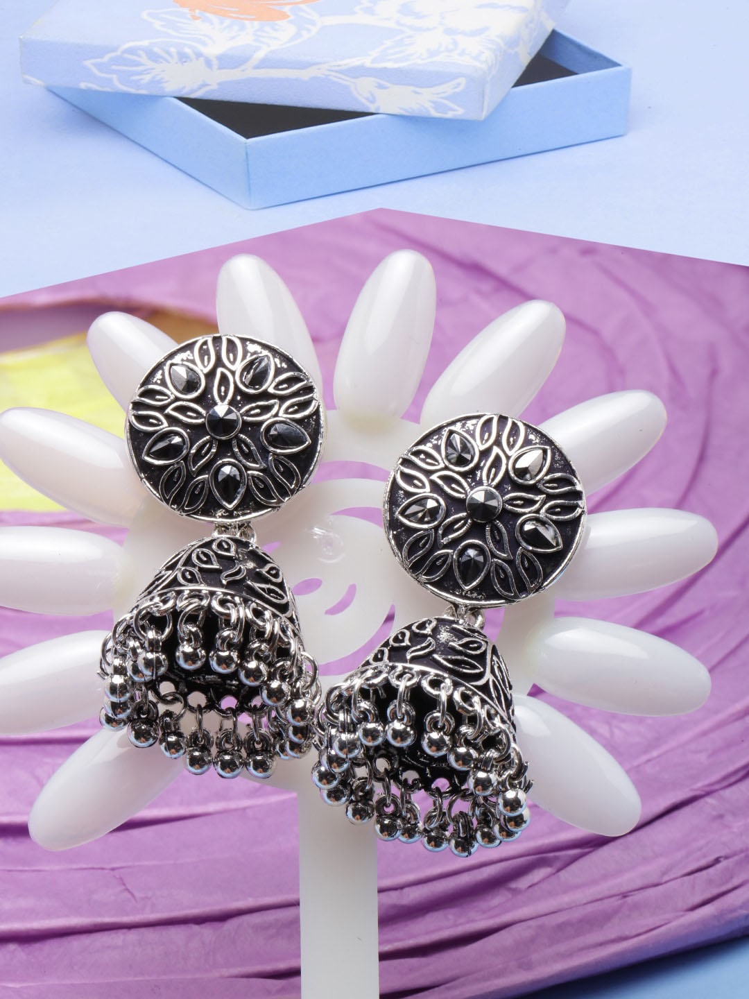 

Anouk Silver Plated Contemporary Jhumkas Earrings