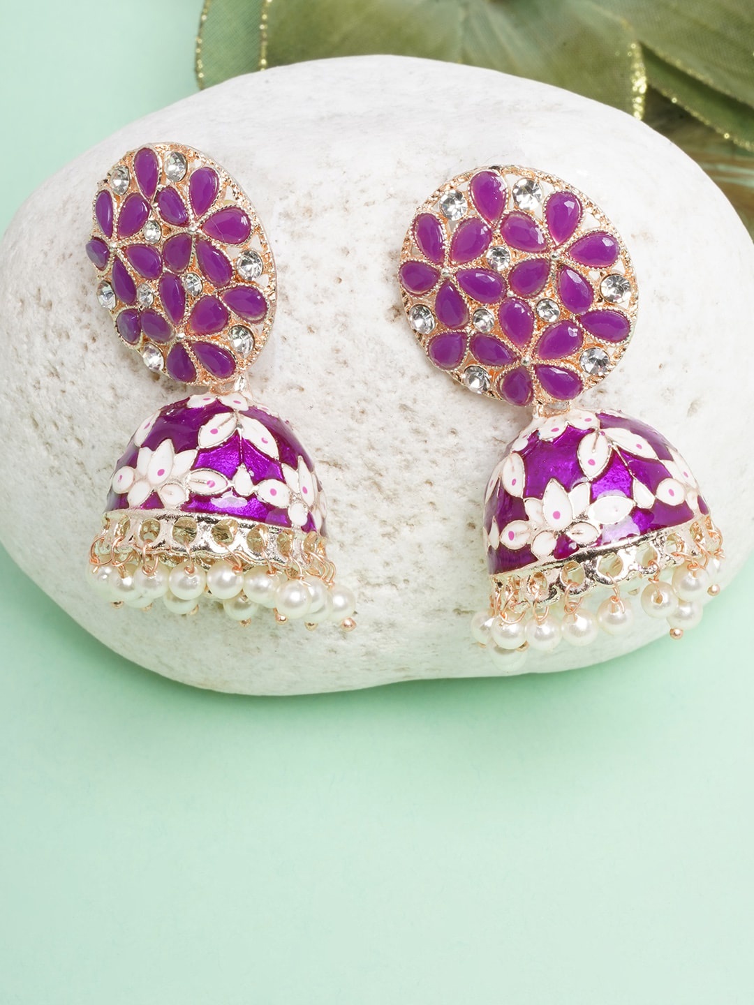 

Anouk Gold-Plated Contemporary Jhumkas Earrings
