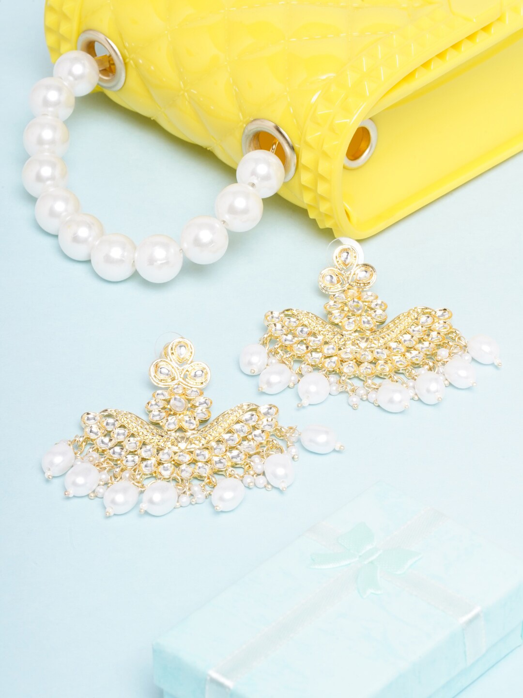 

Anouk Gold-Plated Contemporary Chandbalis Earrings, White