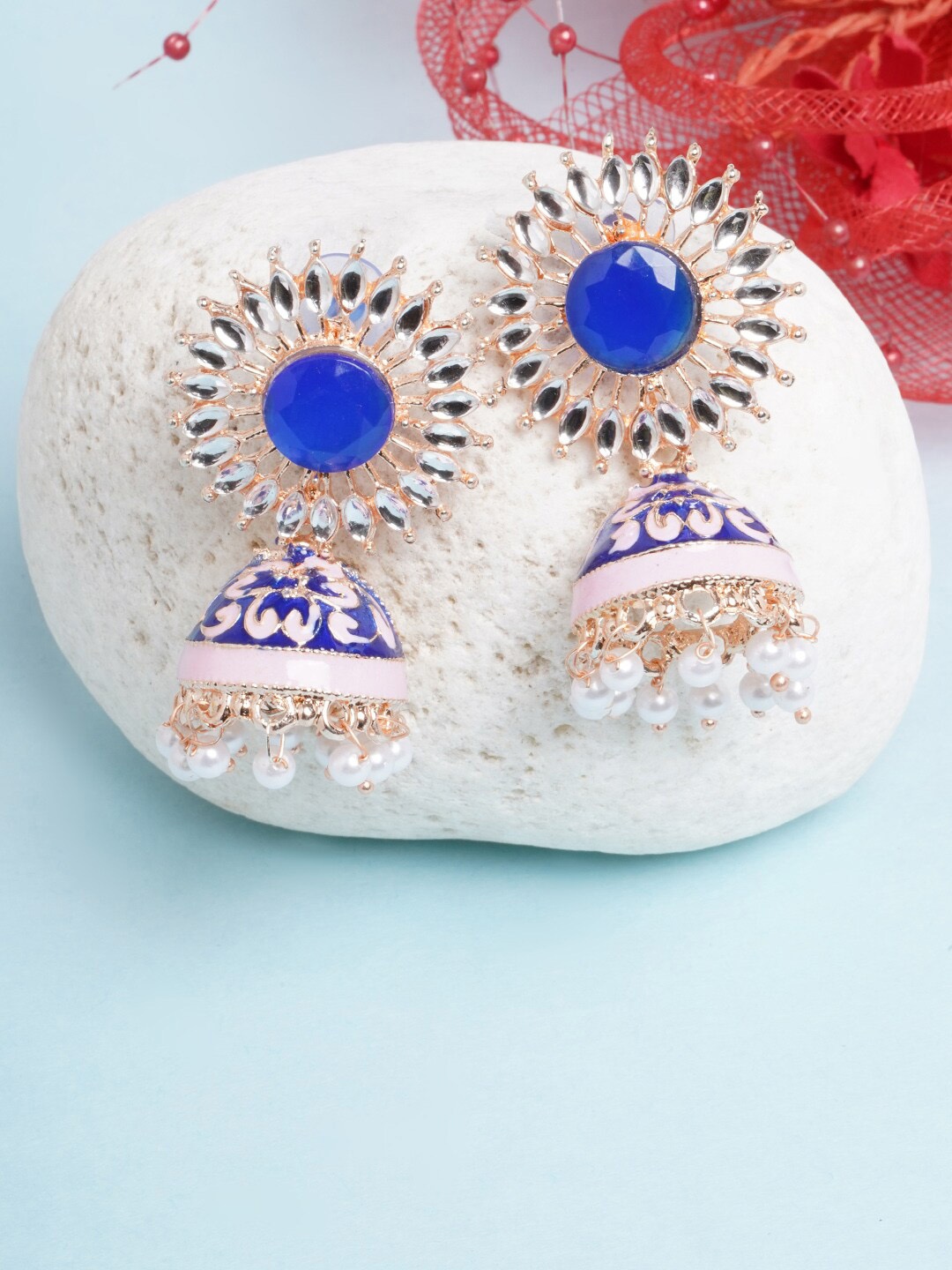 

Anouk Gold-Plated Contemporary Jhumkas Earrings, Blue